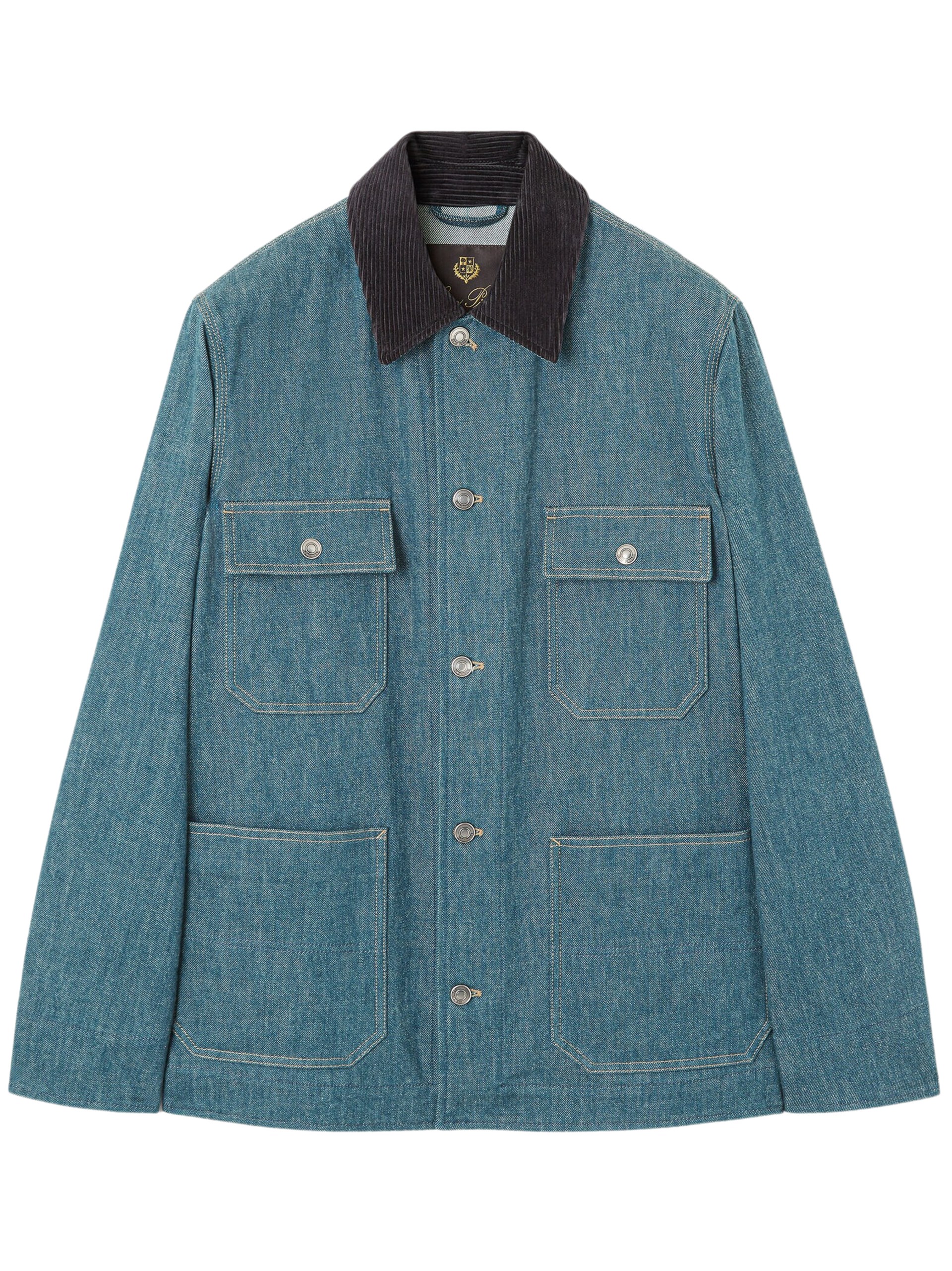 Men's Loro Piana Conley Denim Jacket with Contrast Corduroy Collar
