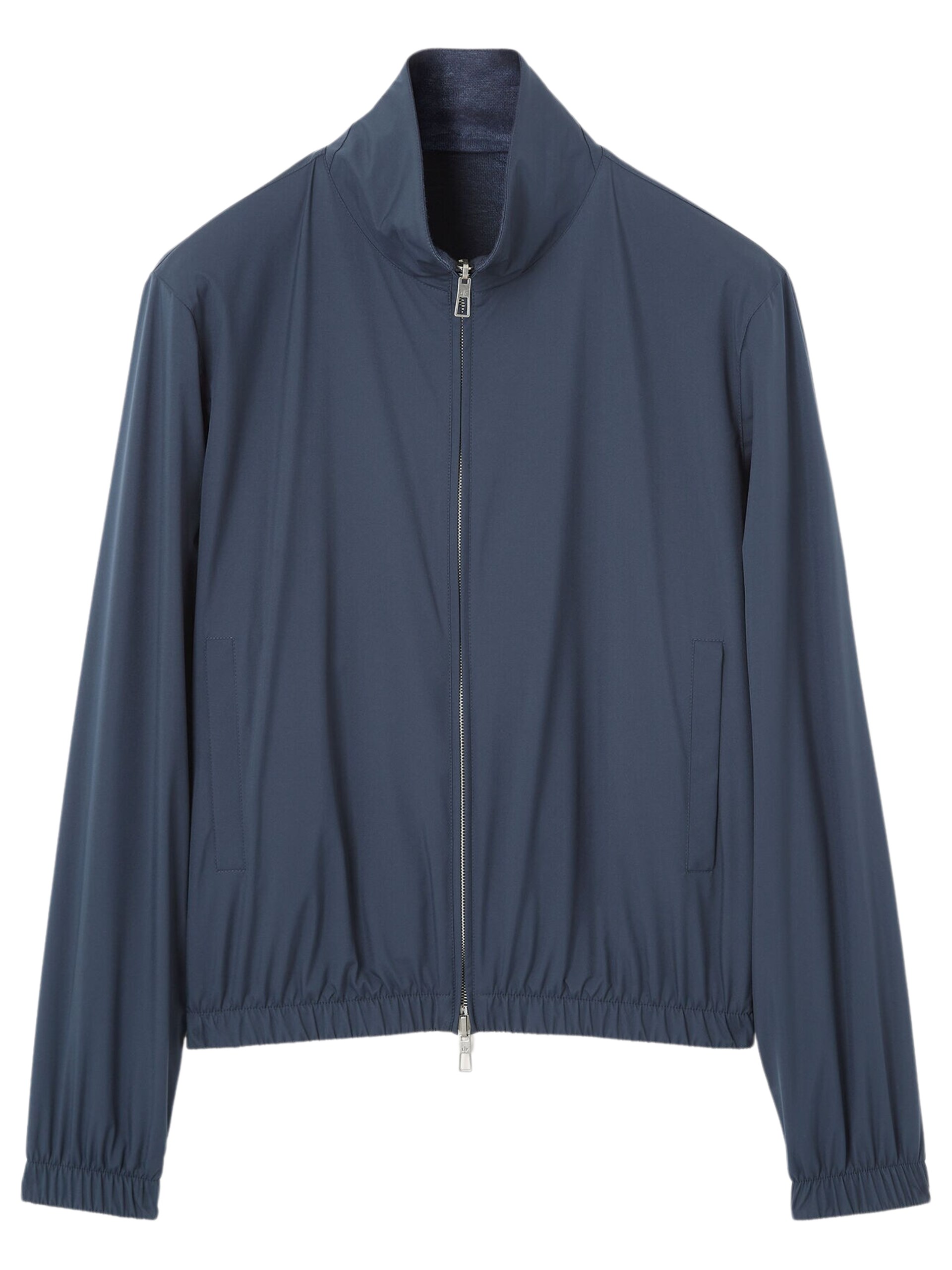 Loro Piana men's navy reversible bomber jacket with Storm System® treatment
