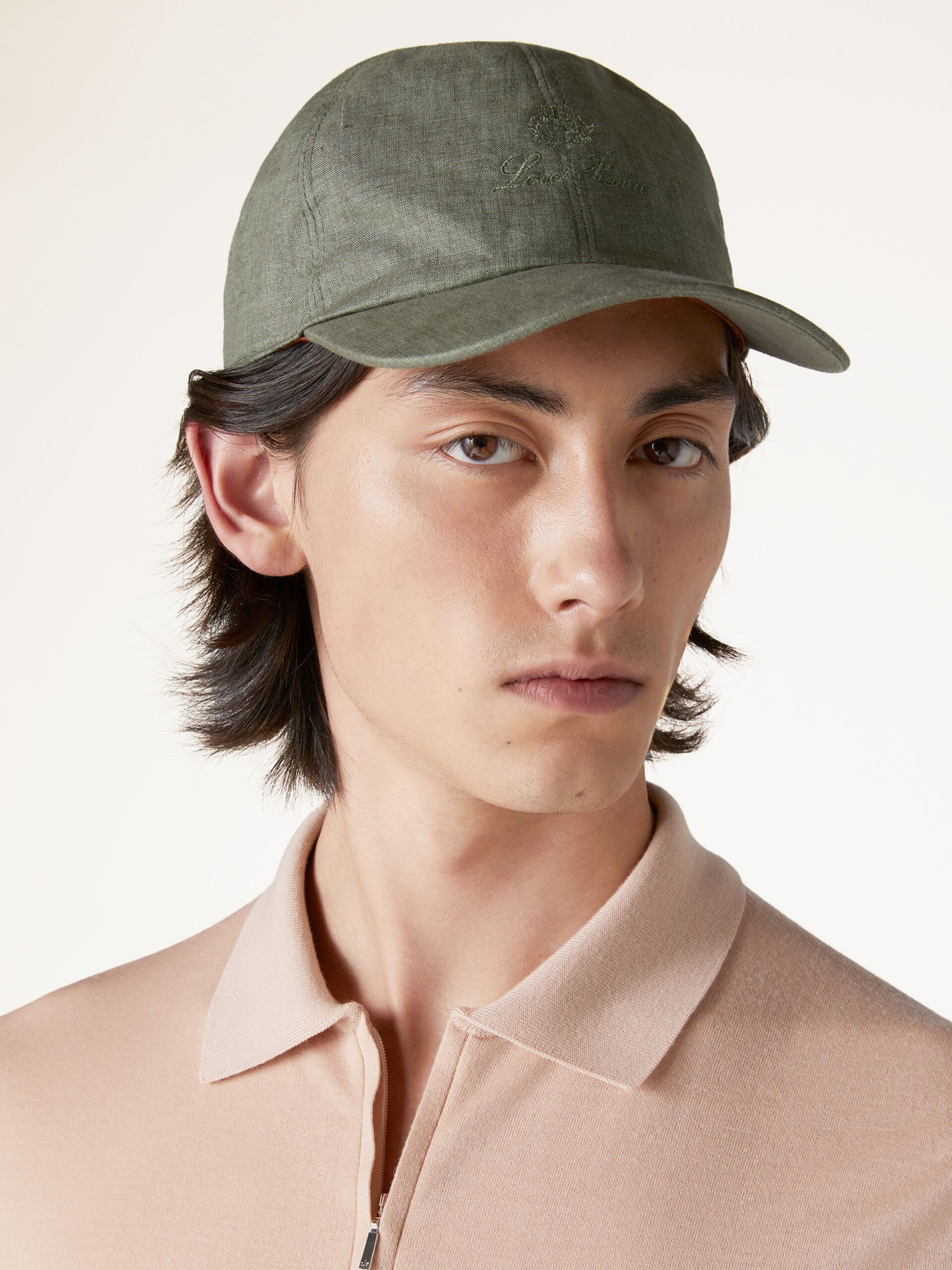Men's green Loro Piana linen cap