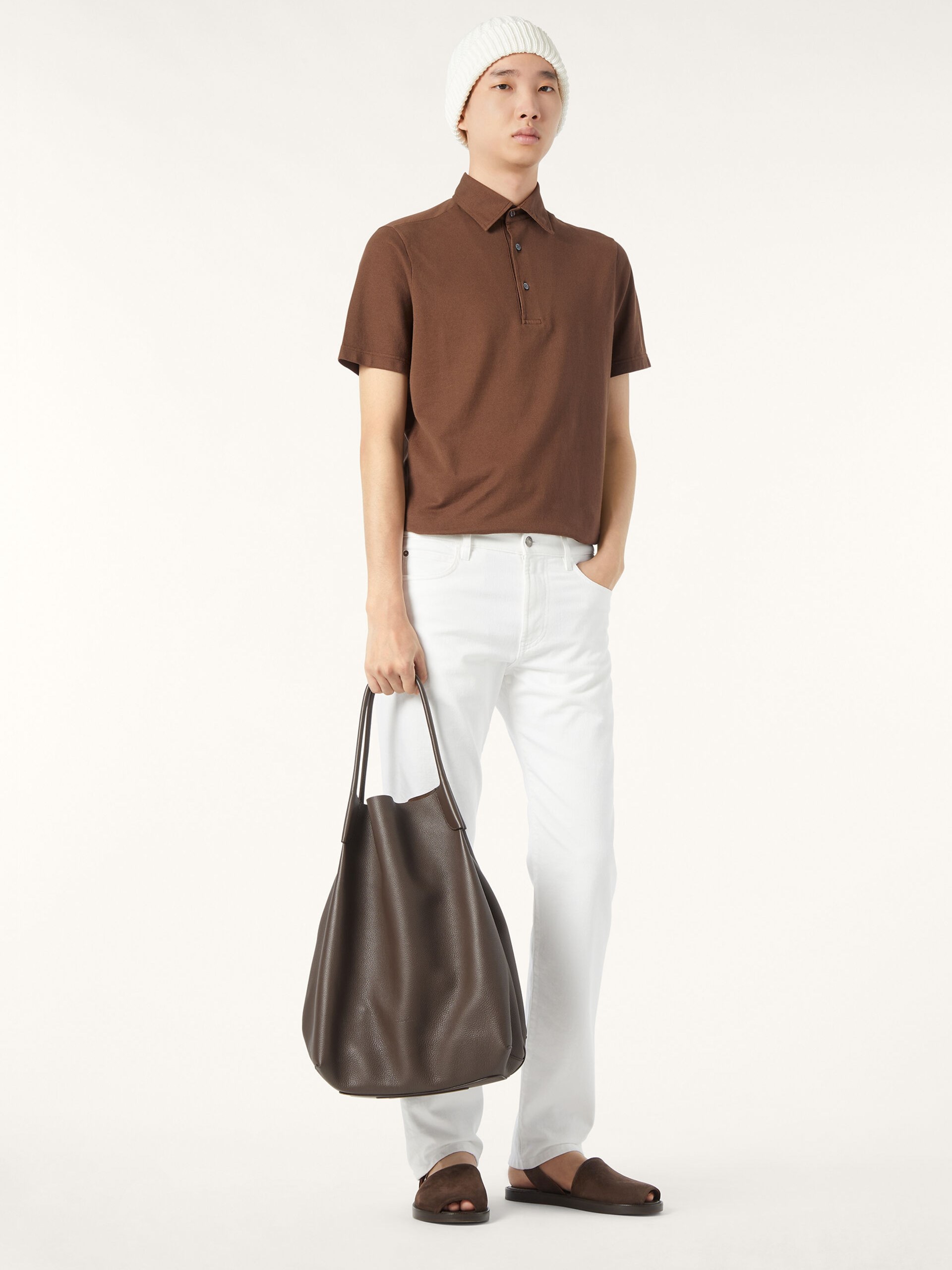 Чоловіче коричневе поло Loro Piana