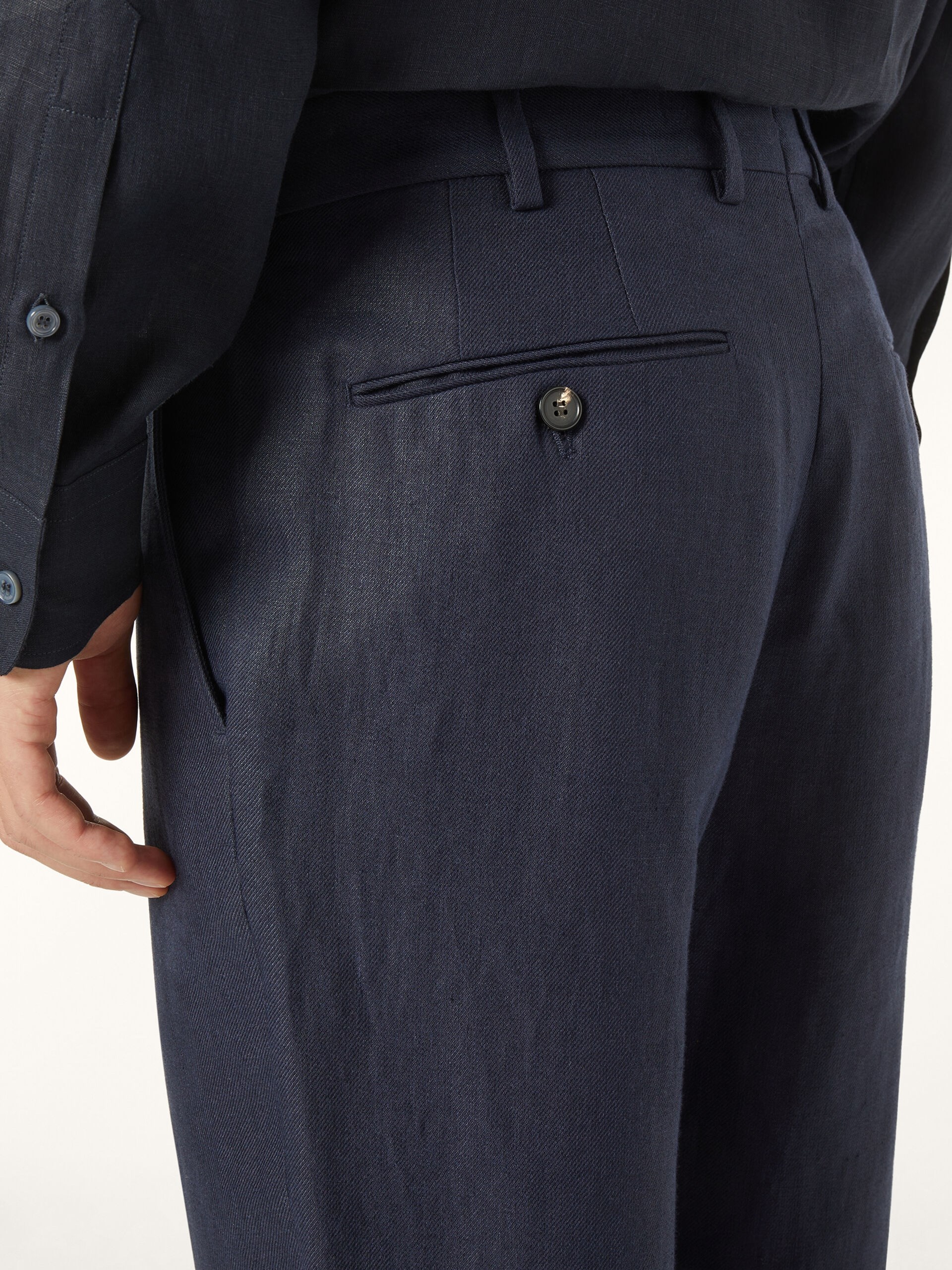 Men's navy blue Loro Piana Carlo straight-cut trousers