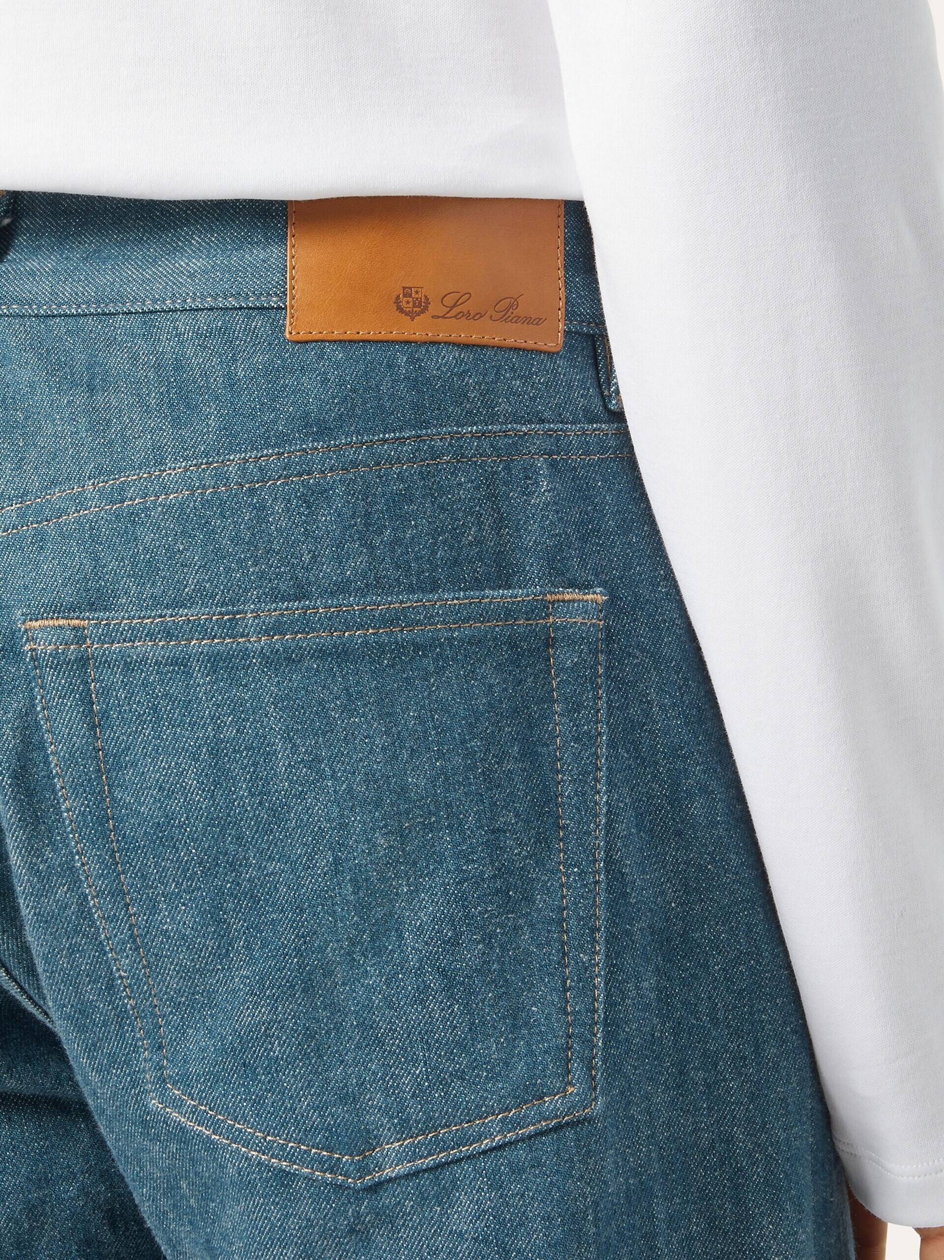 Men's blue Loro Piana Kamen straight-cut jeans