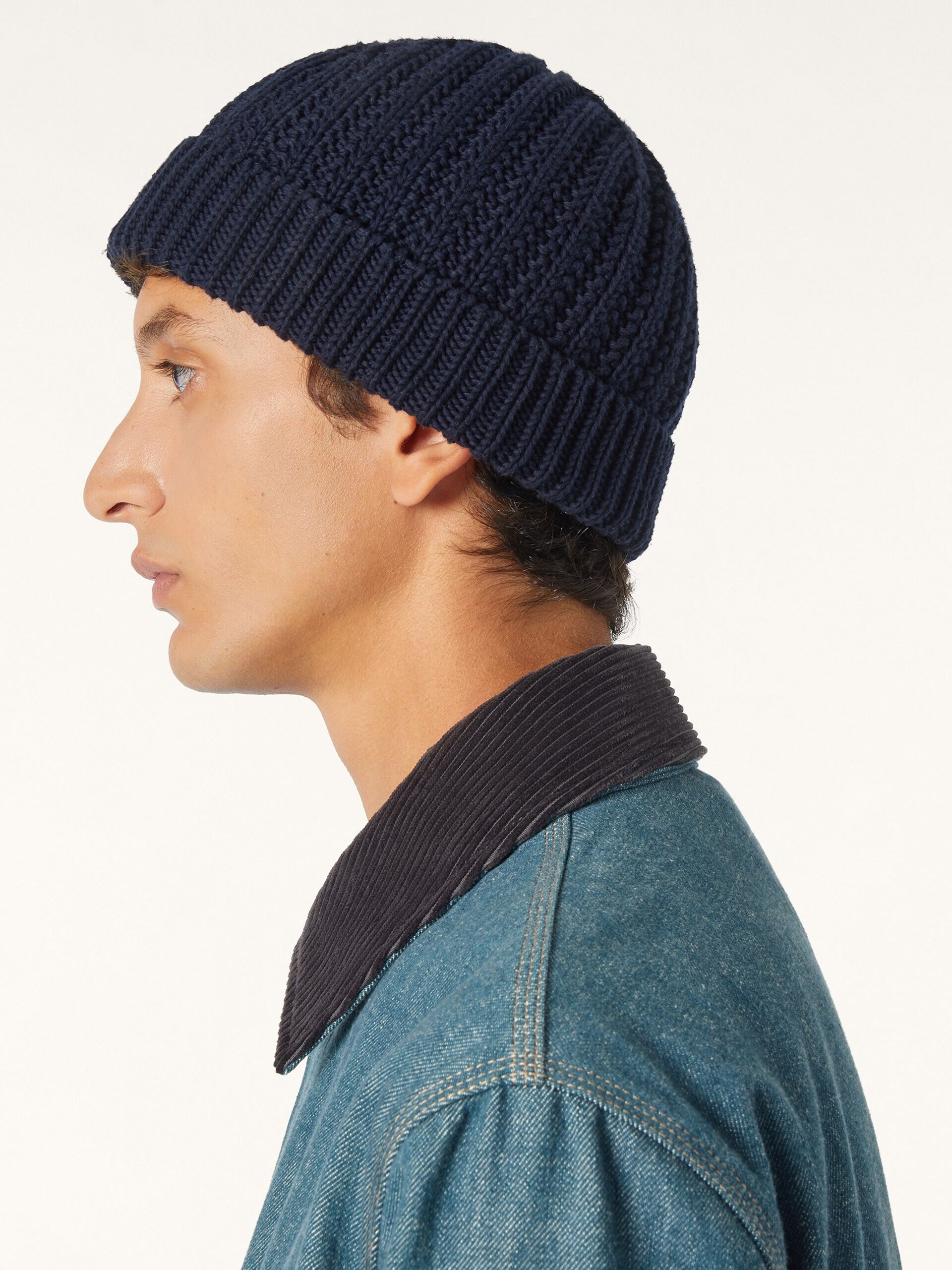 Men's navy blue Loro Piana cotton hat