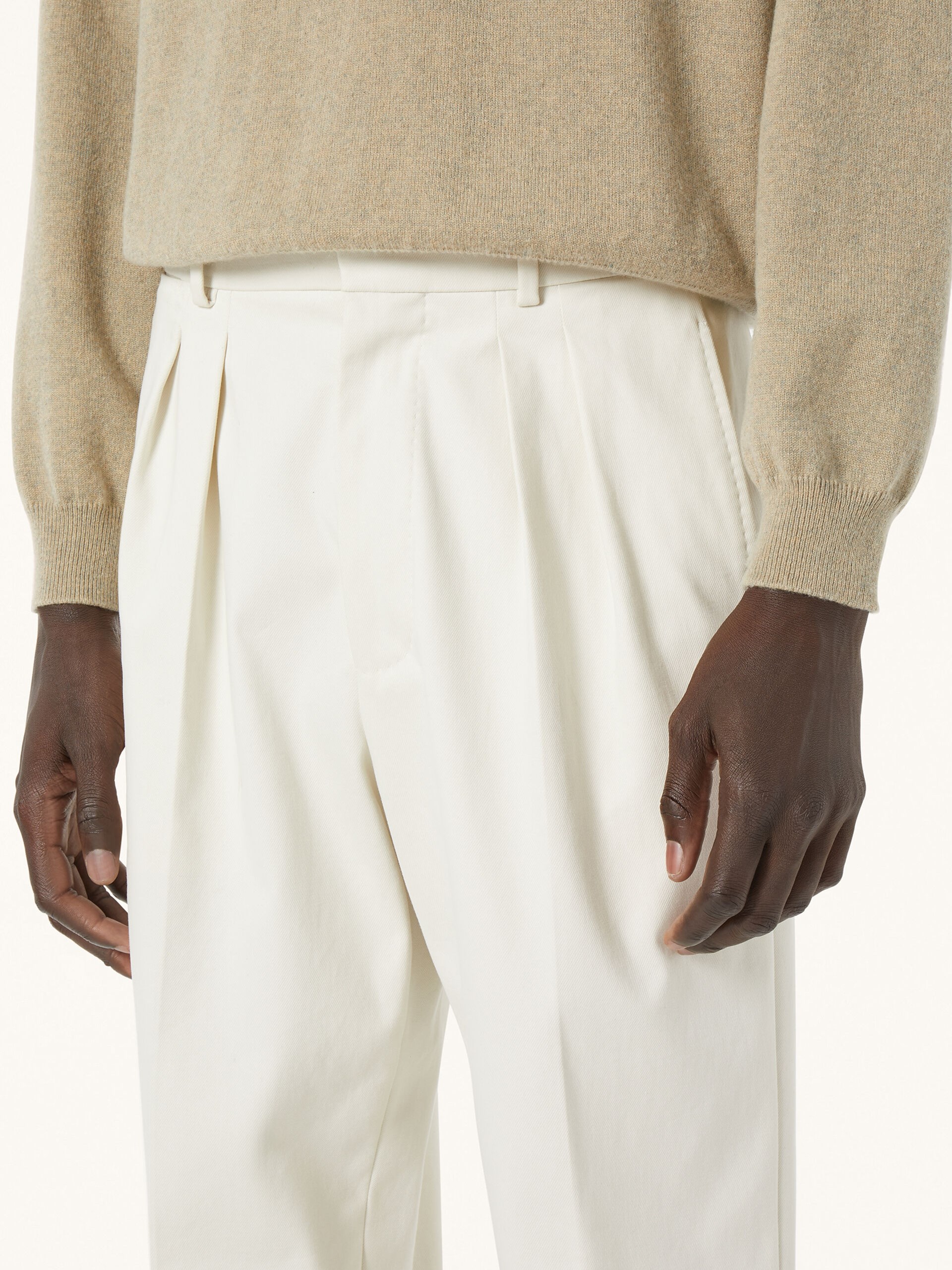 Men's white Loro Piana Ruben cotton pants
