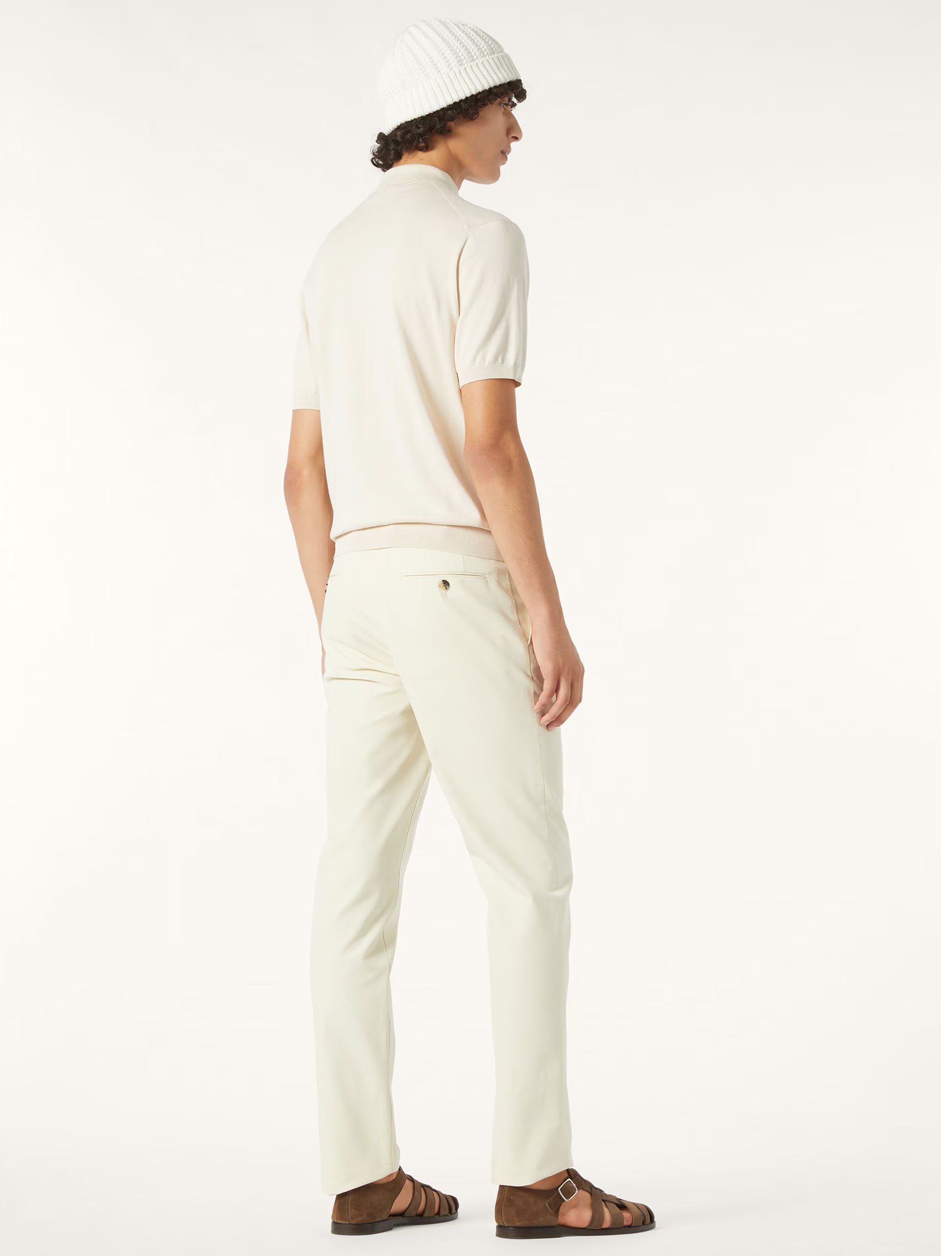 Men's ivory Loro Piana polo shirt