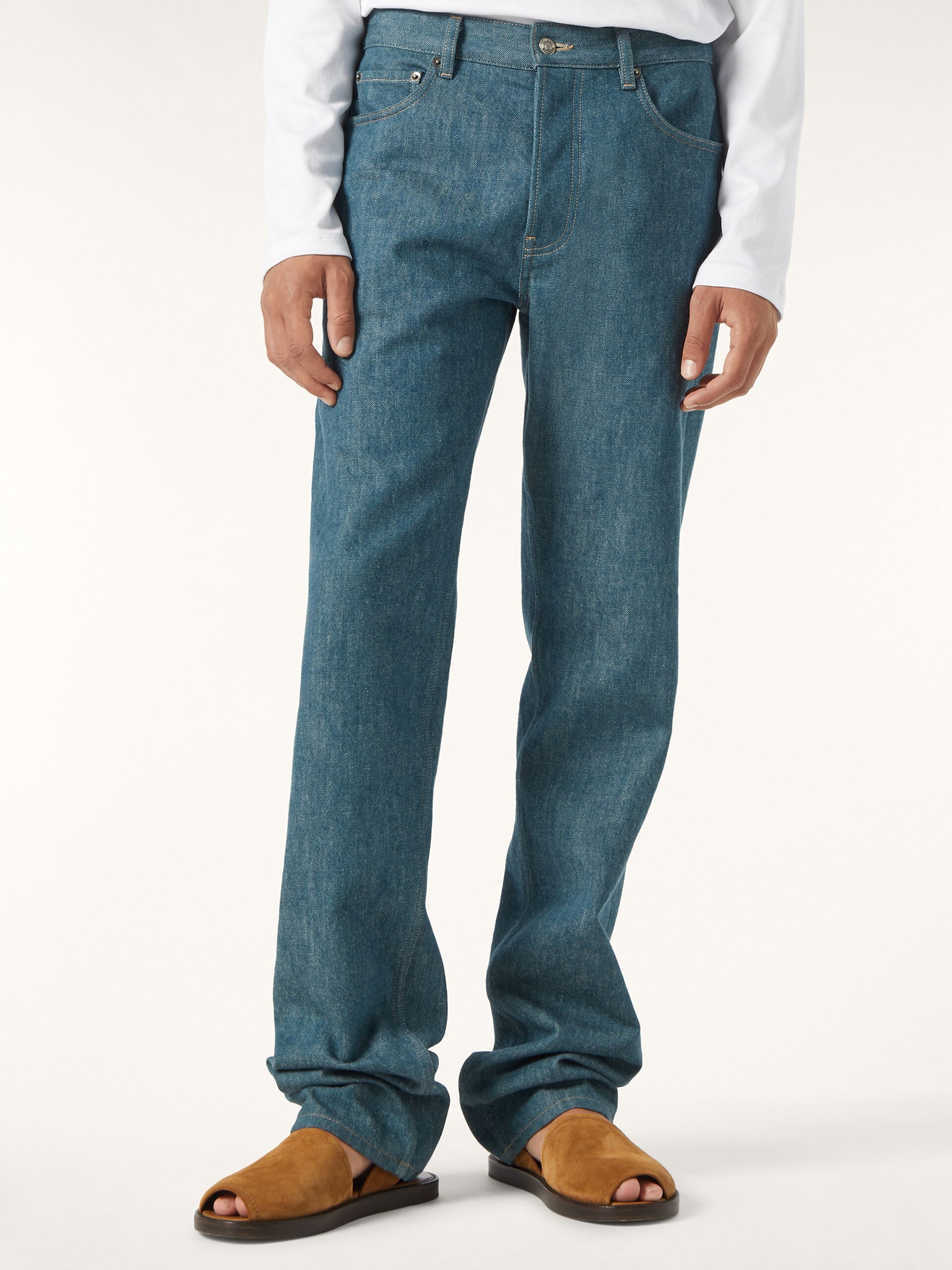 Men's blue Loro Piana Kamen straight-cut jeans
