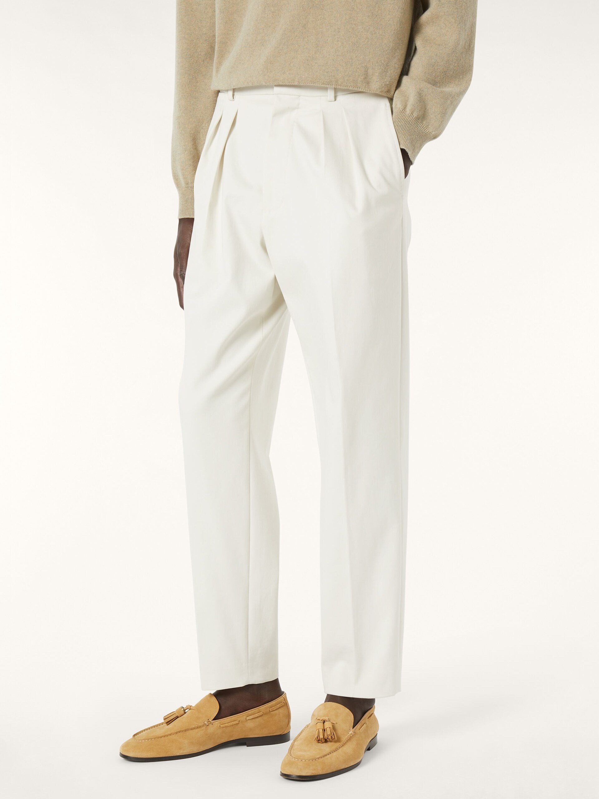 Men's white Loro Piana Ruben cotton pants