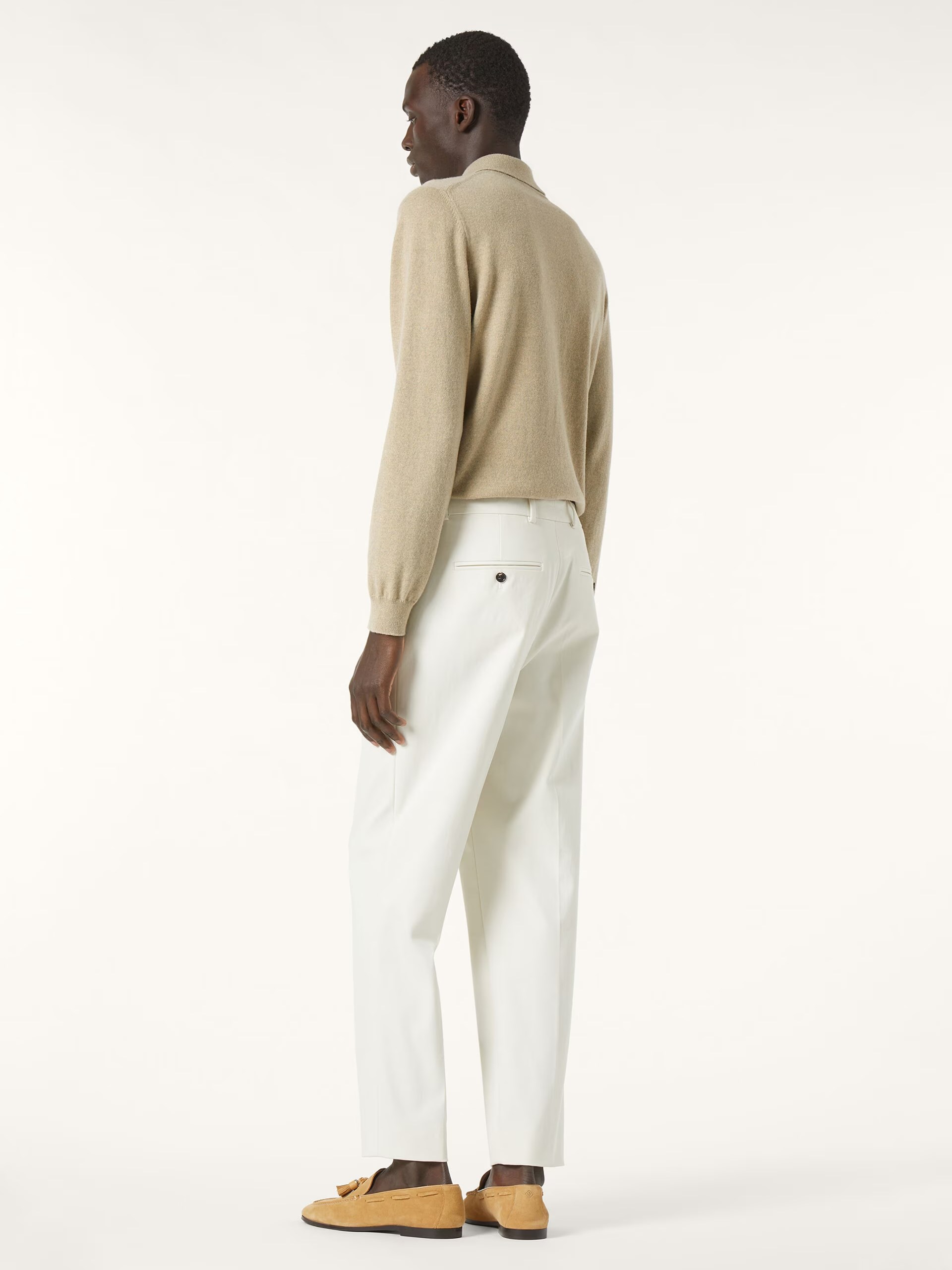 Men's white Loro Piana Ruben cotton pants