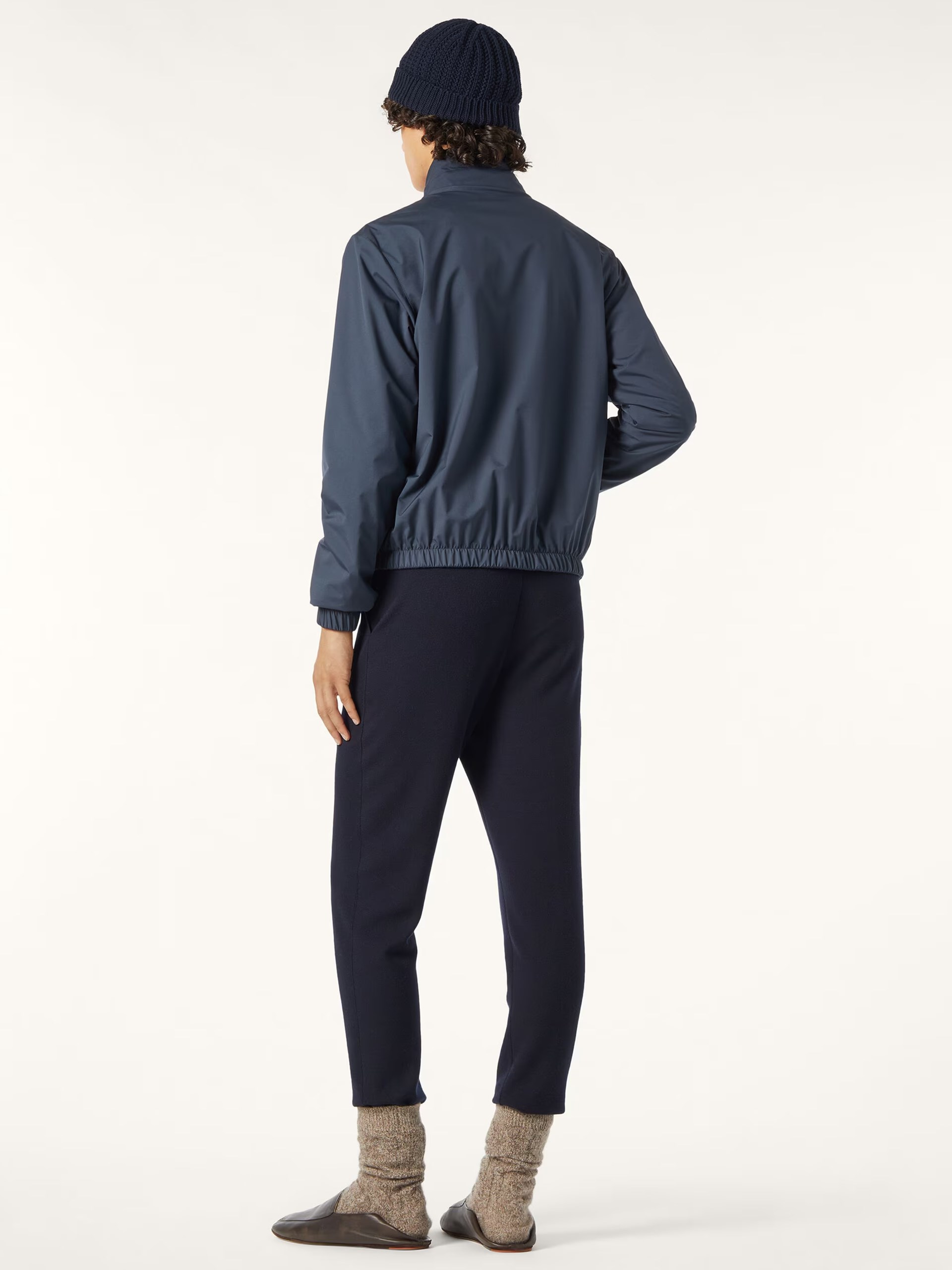 Loro Piana men's navy reversible bomber jacket with Storm System® treatment