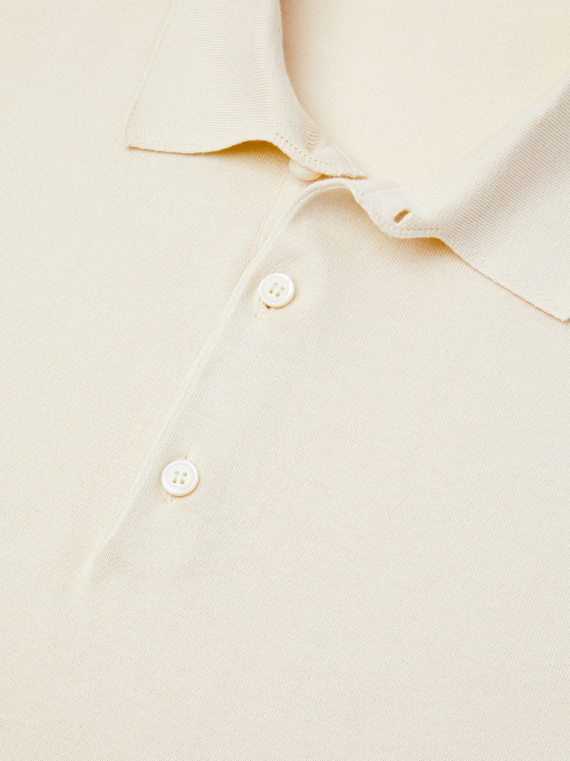 Men's ivory Loro Piana polo shirt