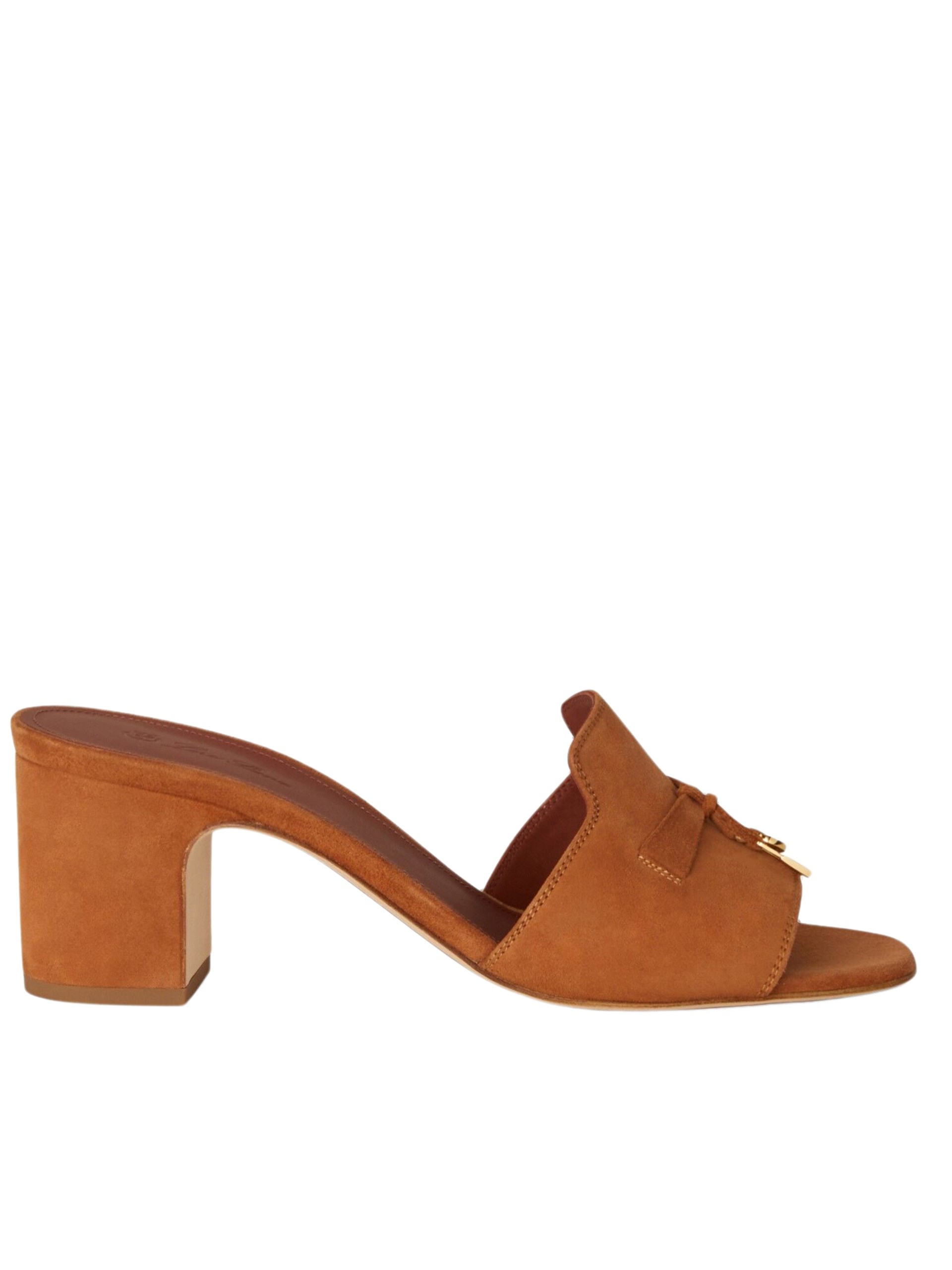 Loro Piana suede heeled mules