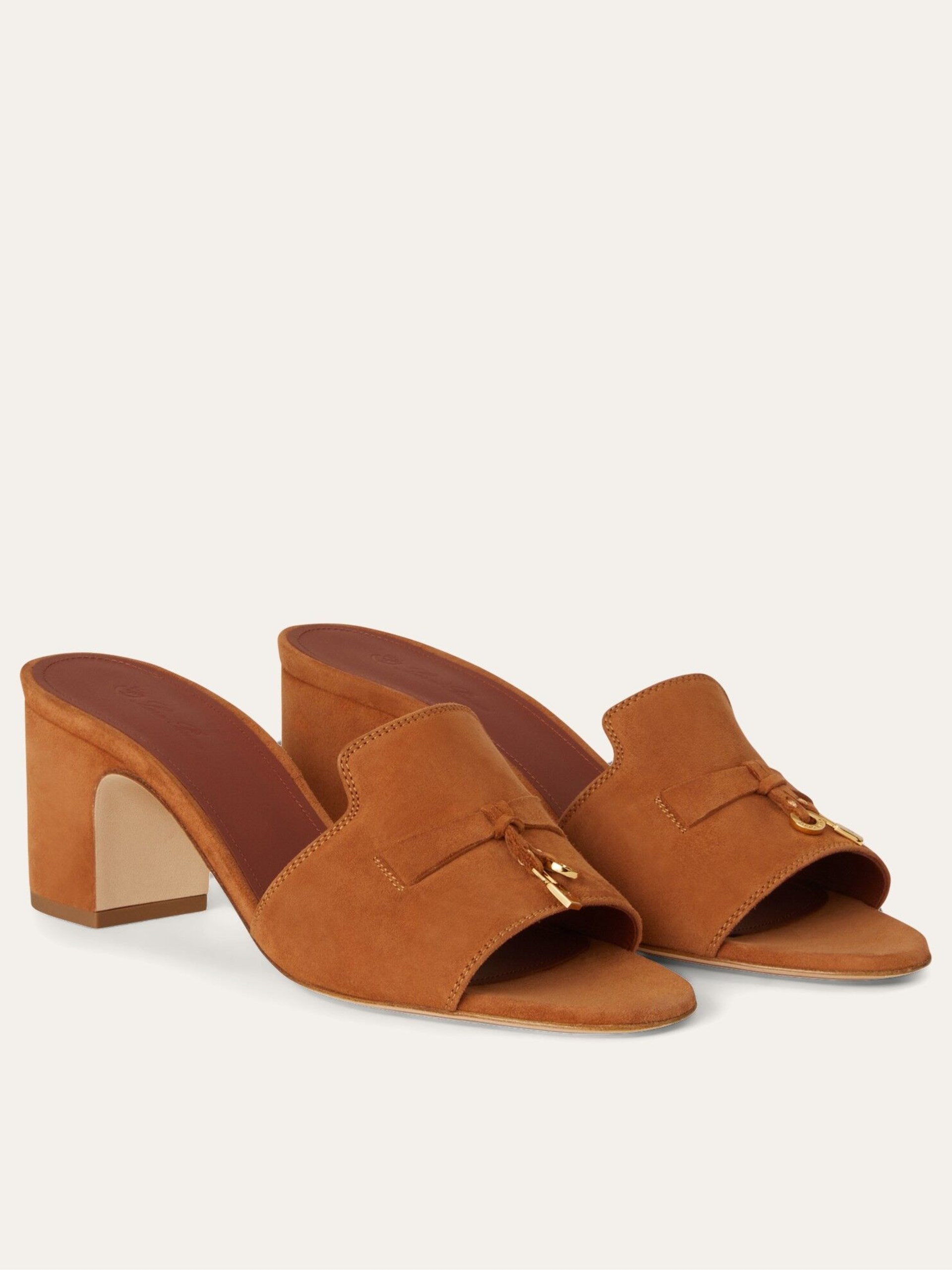 Loro Piana suede heeled mules