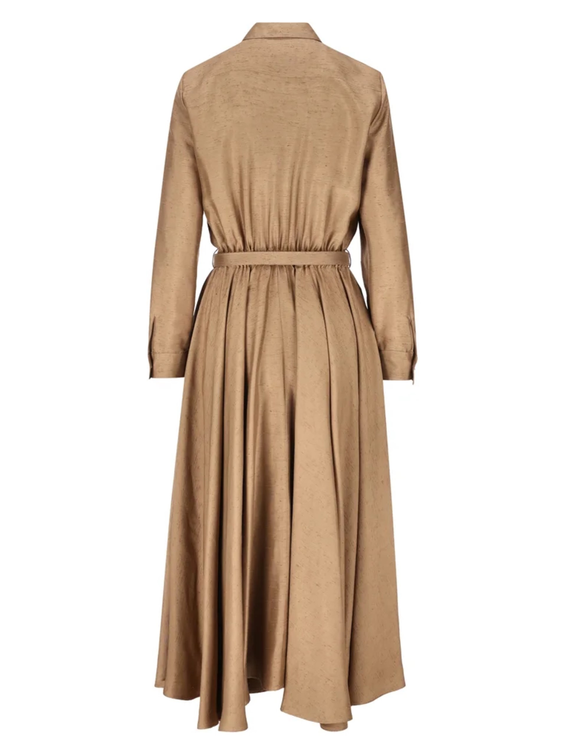 Loro Piana Lela beige silk midi dress
