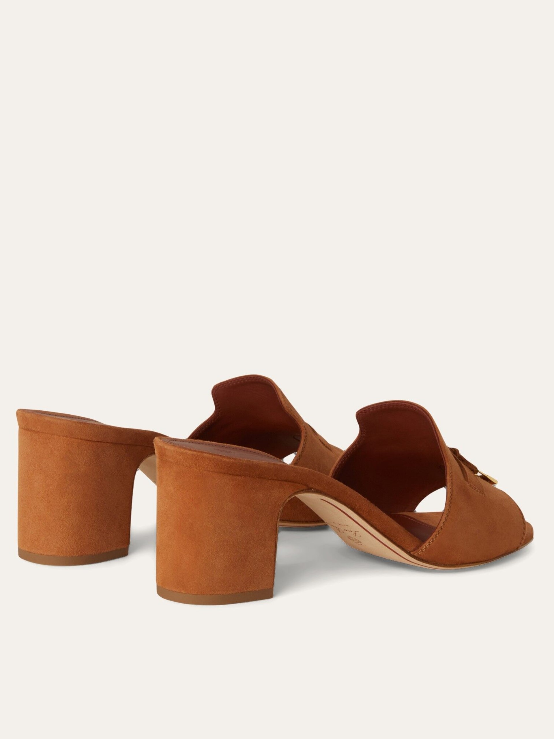 Loro Piana suede heeled mules