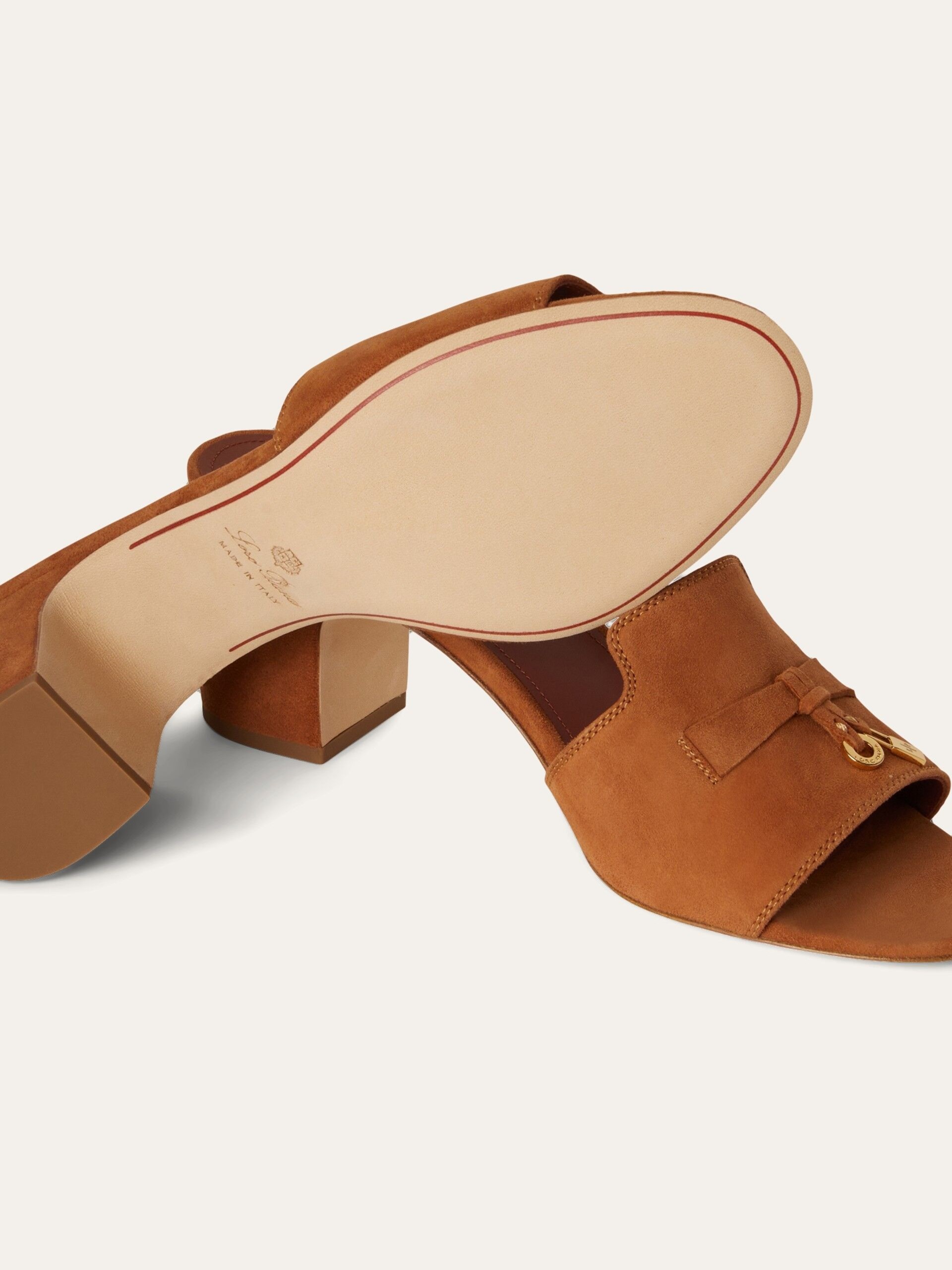 Loro Piana suede heeled mules