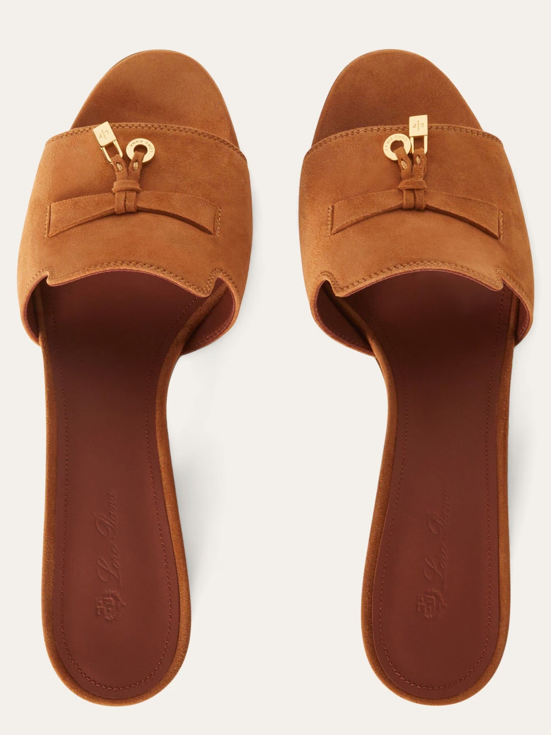 Loro Piana suede heeled mules
