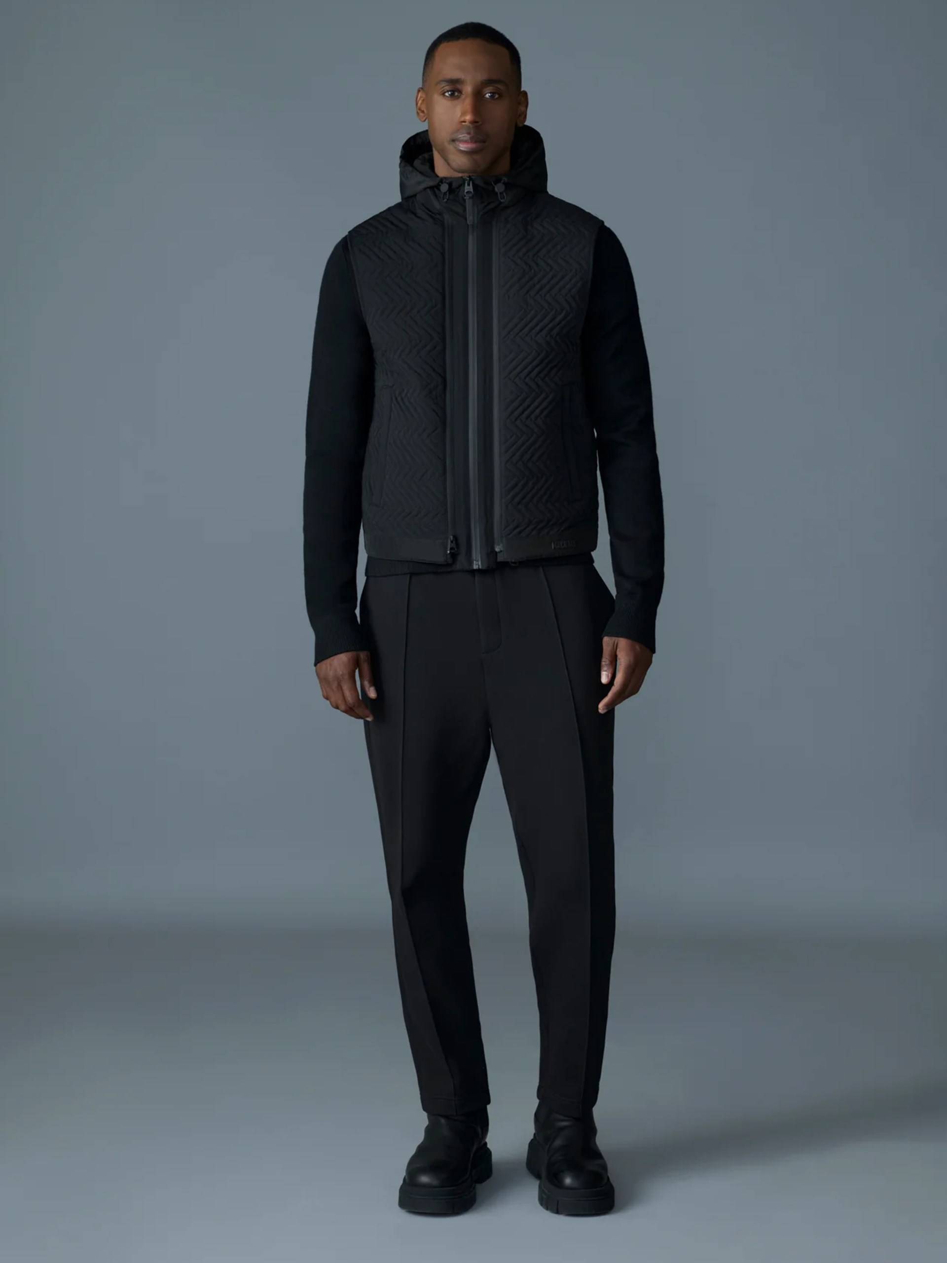 Men's black jacket-vest Mackage BARRETT made of combined fabrics