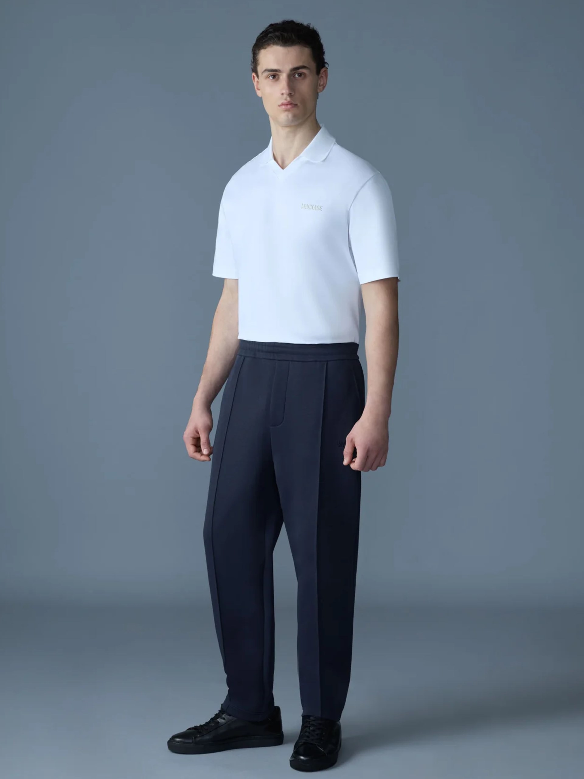 Mackage MARCO men's white cotton polo shirt
