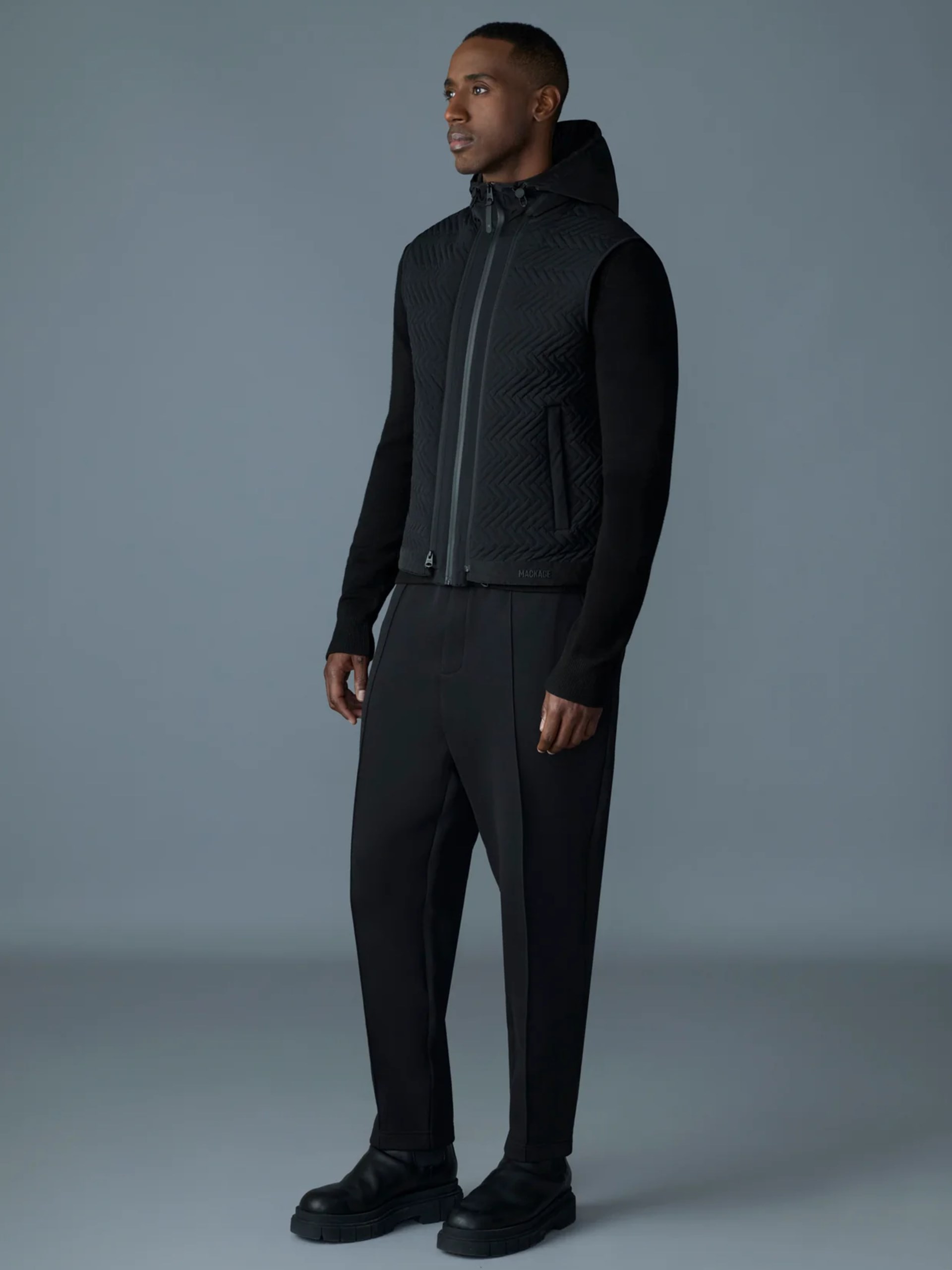 Men's black jacket-vest Mackage BARRETT made of combined fabrics