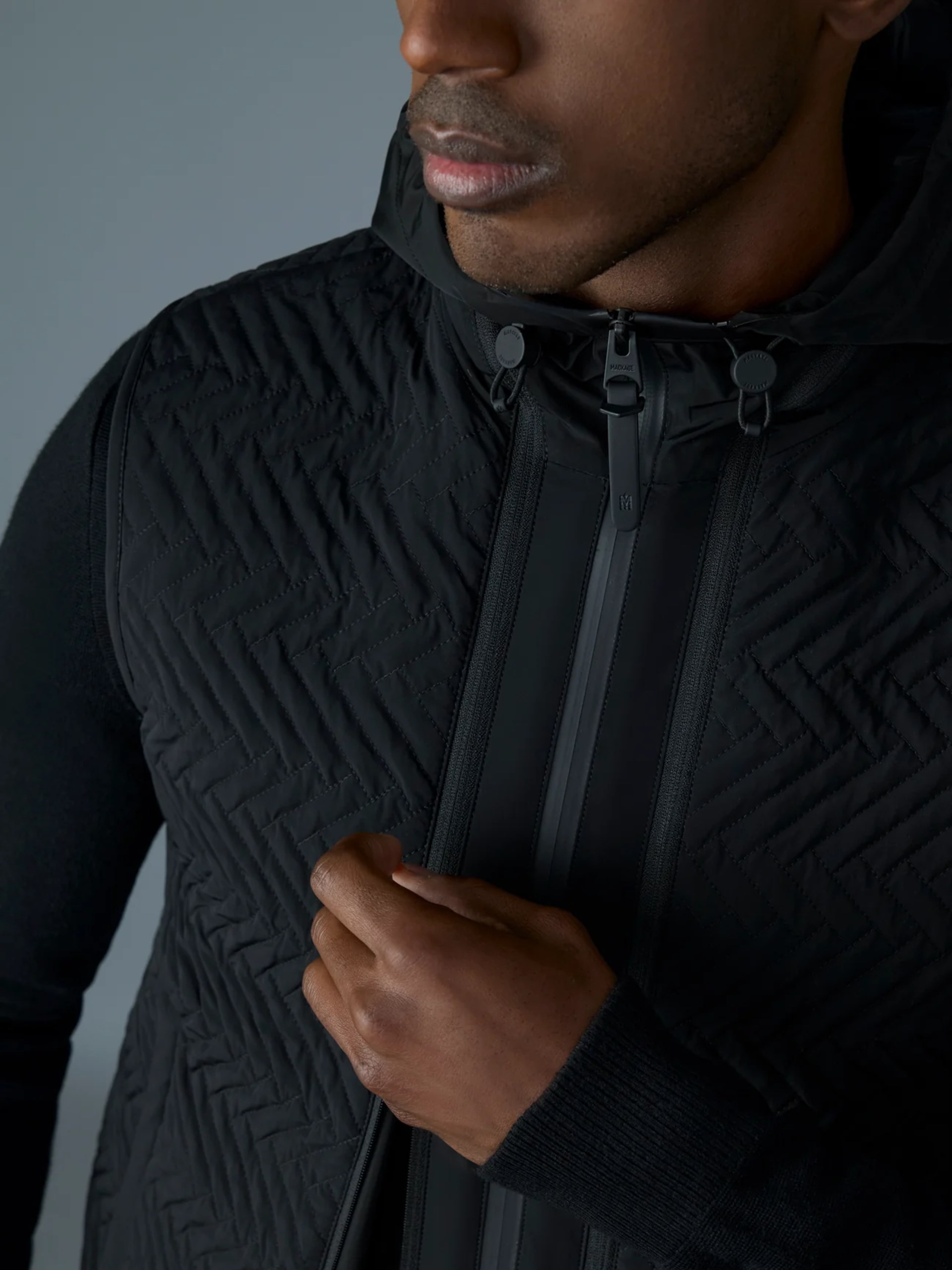 Men's black jacket-vest Mackage BARRETT made of combined fabrics