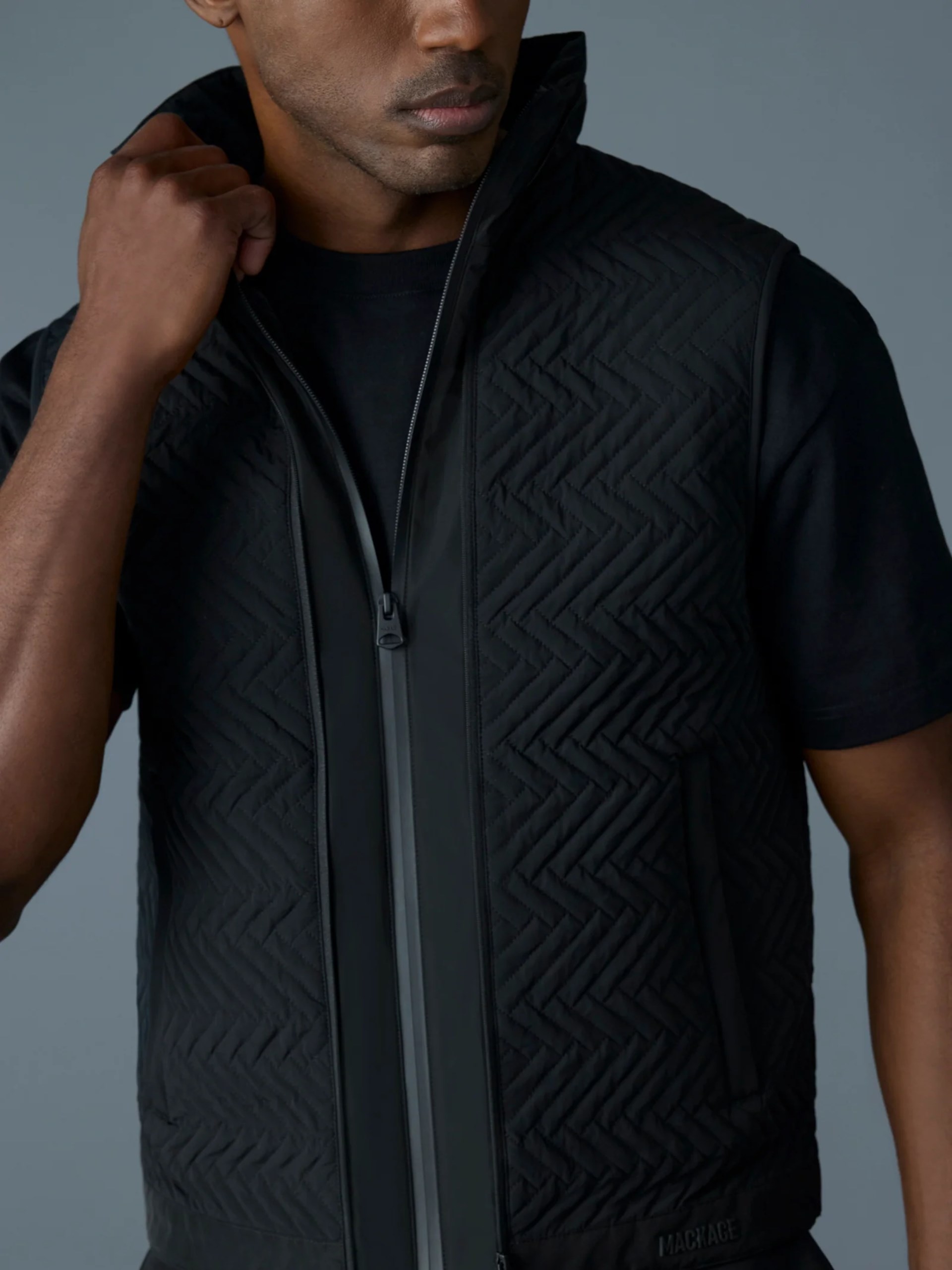 Men's black jacket-vest Mackage BARRETT made of combined fabrics