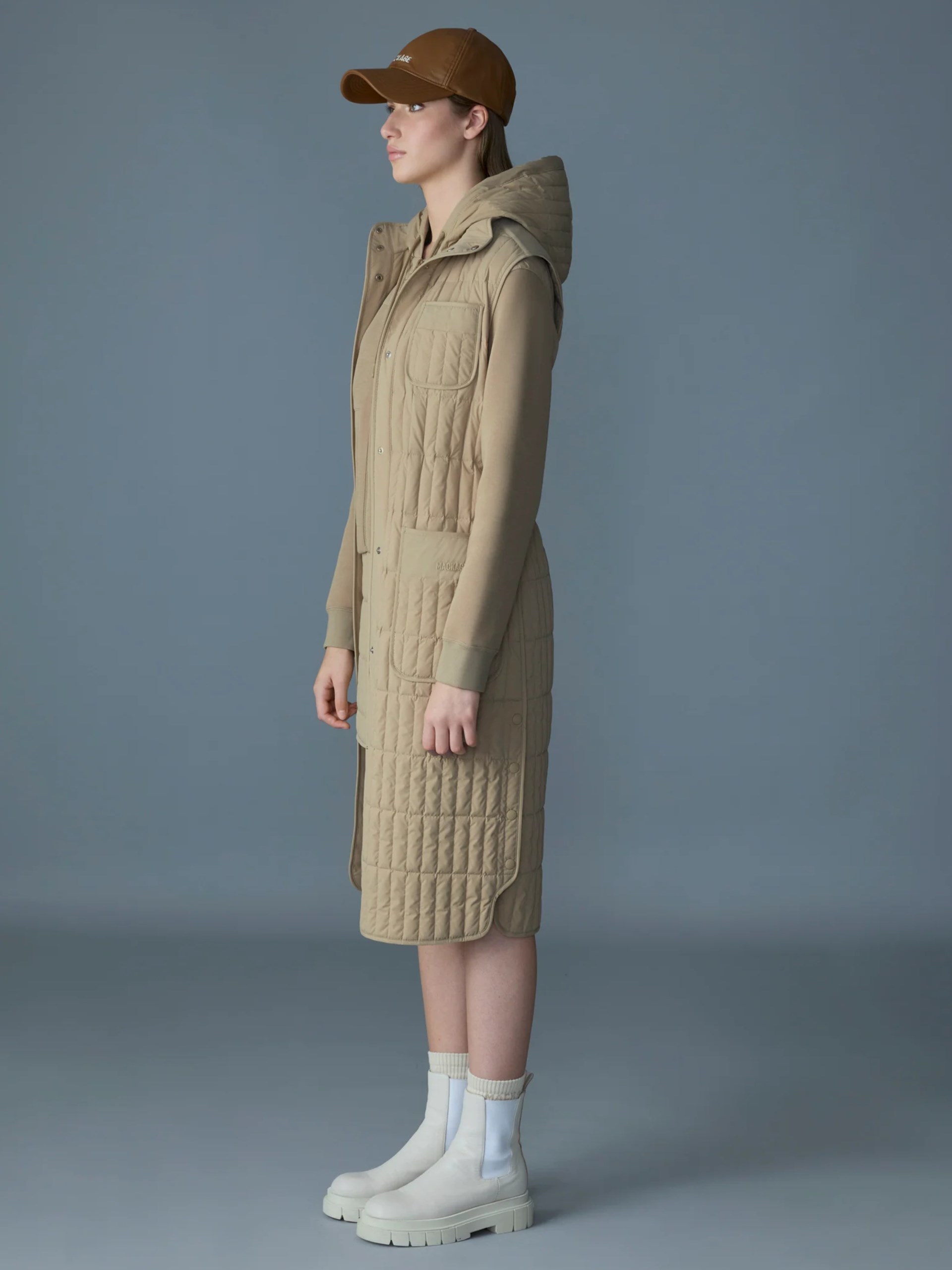 Mackage MAKANA beige long down vest