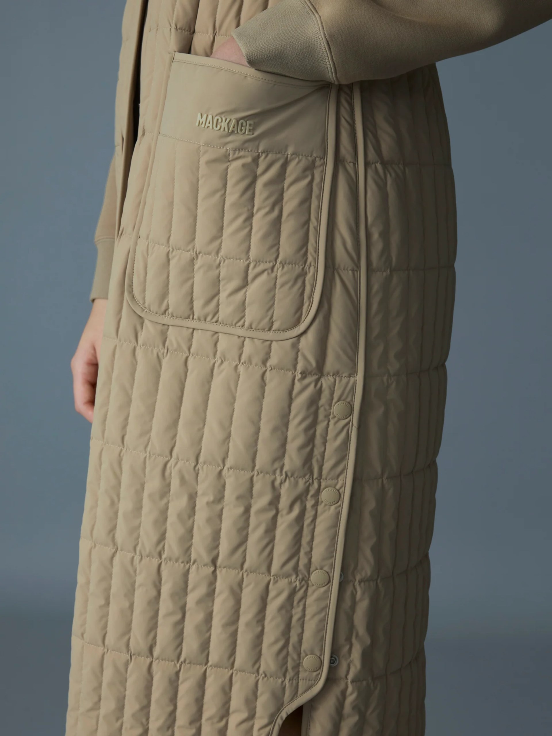 Mackage MAKANA beige long down vest