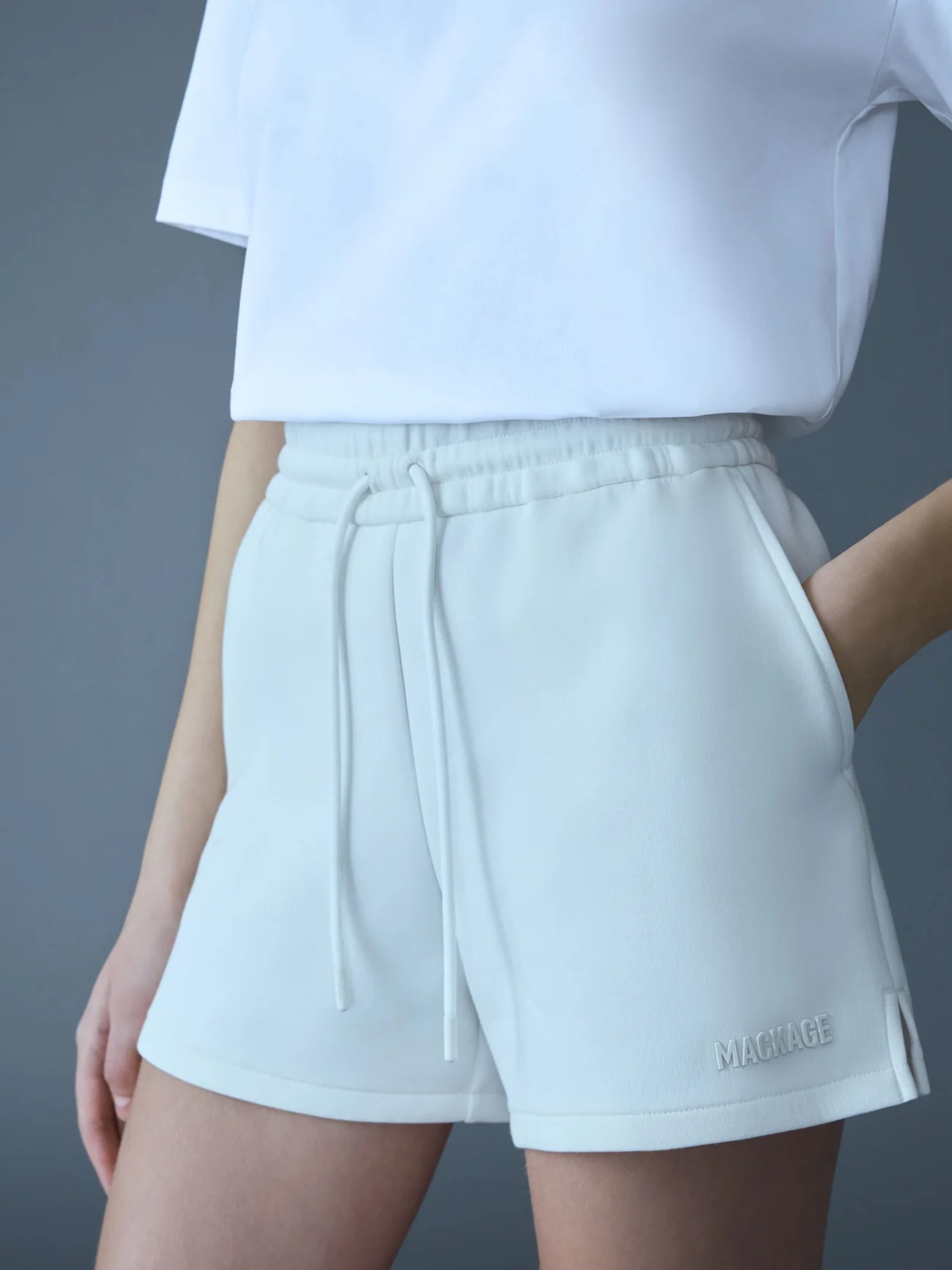 Mackage SUMMER-R milk shorts with elastic waistband