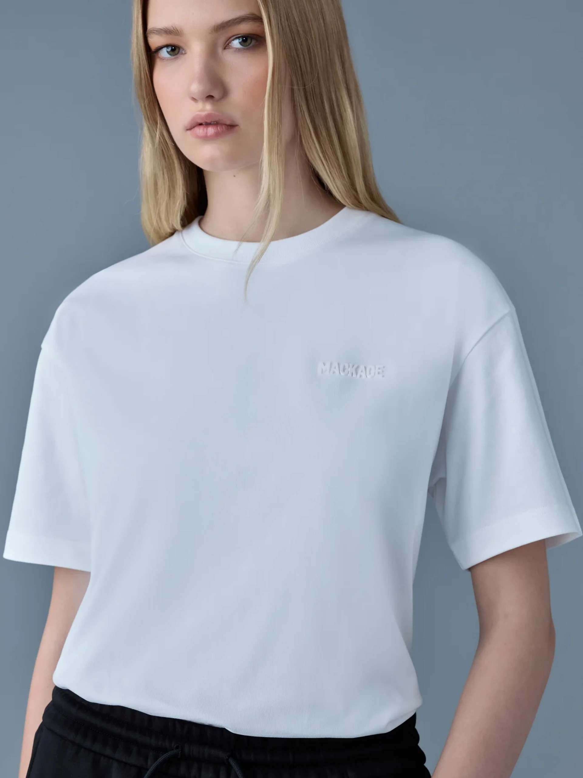 Біла унісекс футболка Mackage TEE-R з бавовни