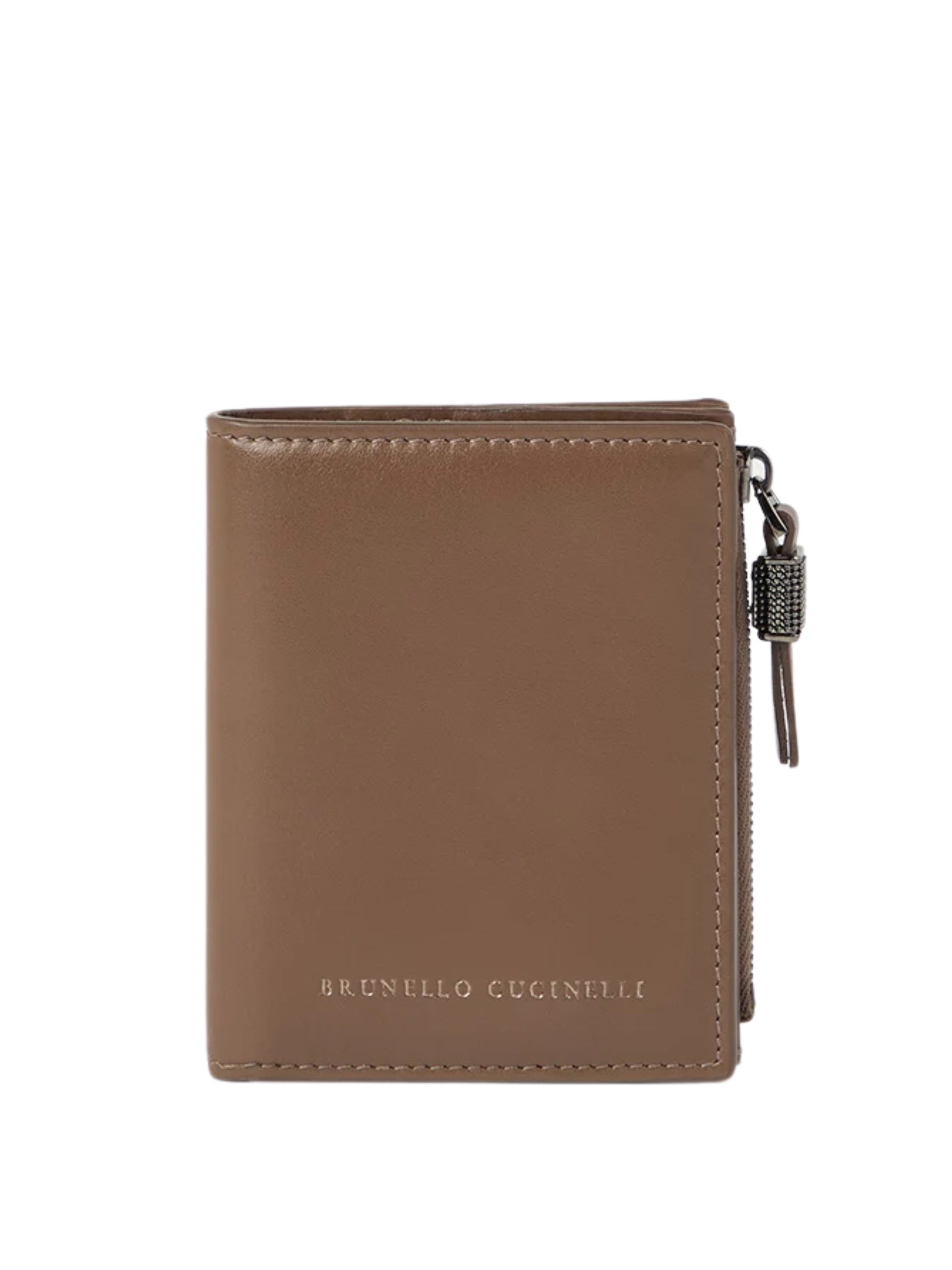Brunello Cucinelli brown wallet with Monili decoration