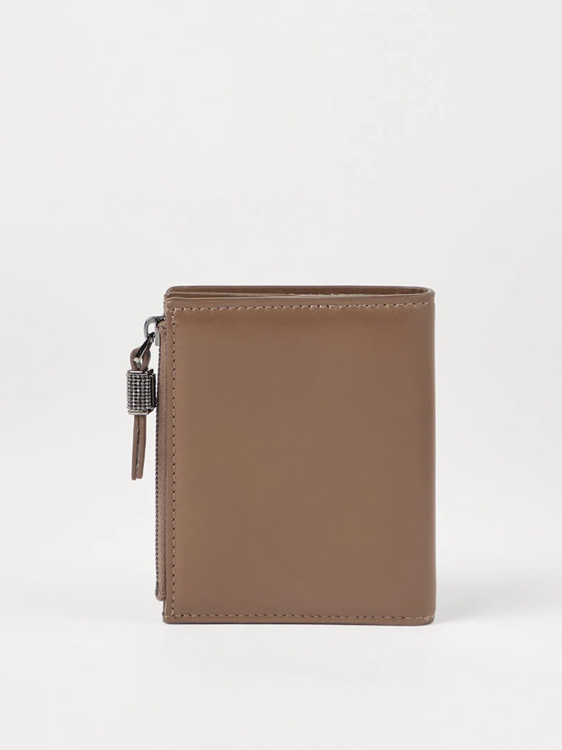 Brunello Cucinelli brown wallet with Monili decoration