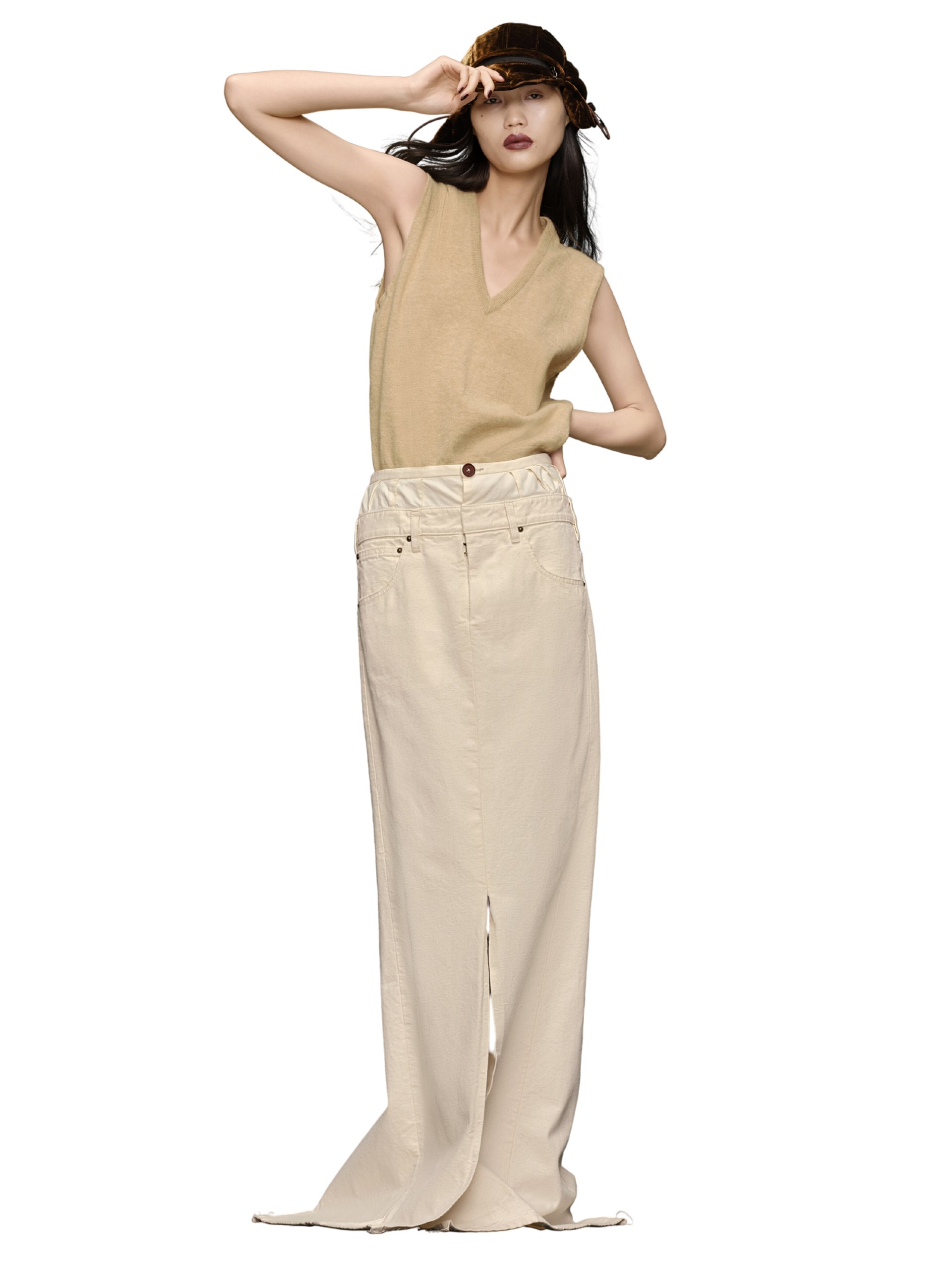 Maison Margiela ivory maxi skirt