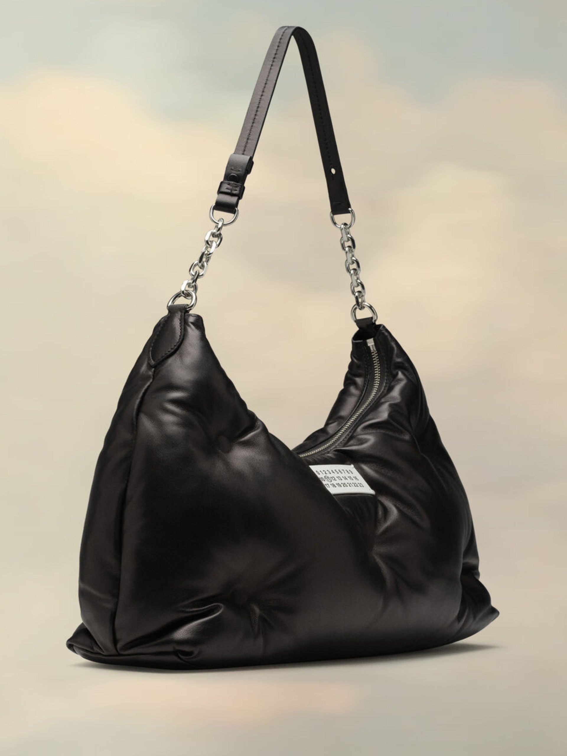 Maison Margiela Glam Slam Medium black soft hobo bag