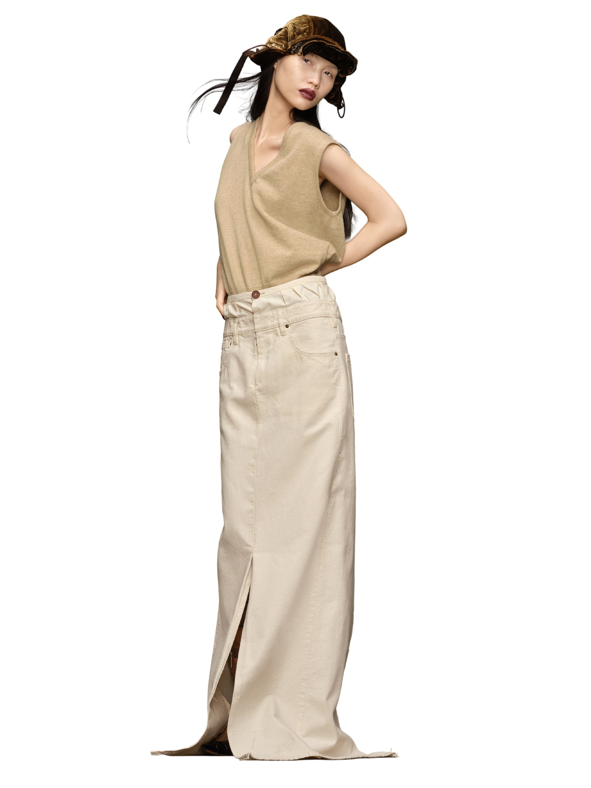 Maison Margiela ivory maxi skirt