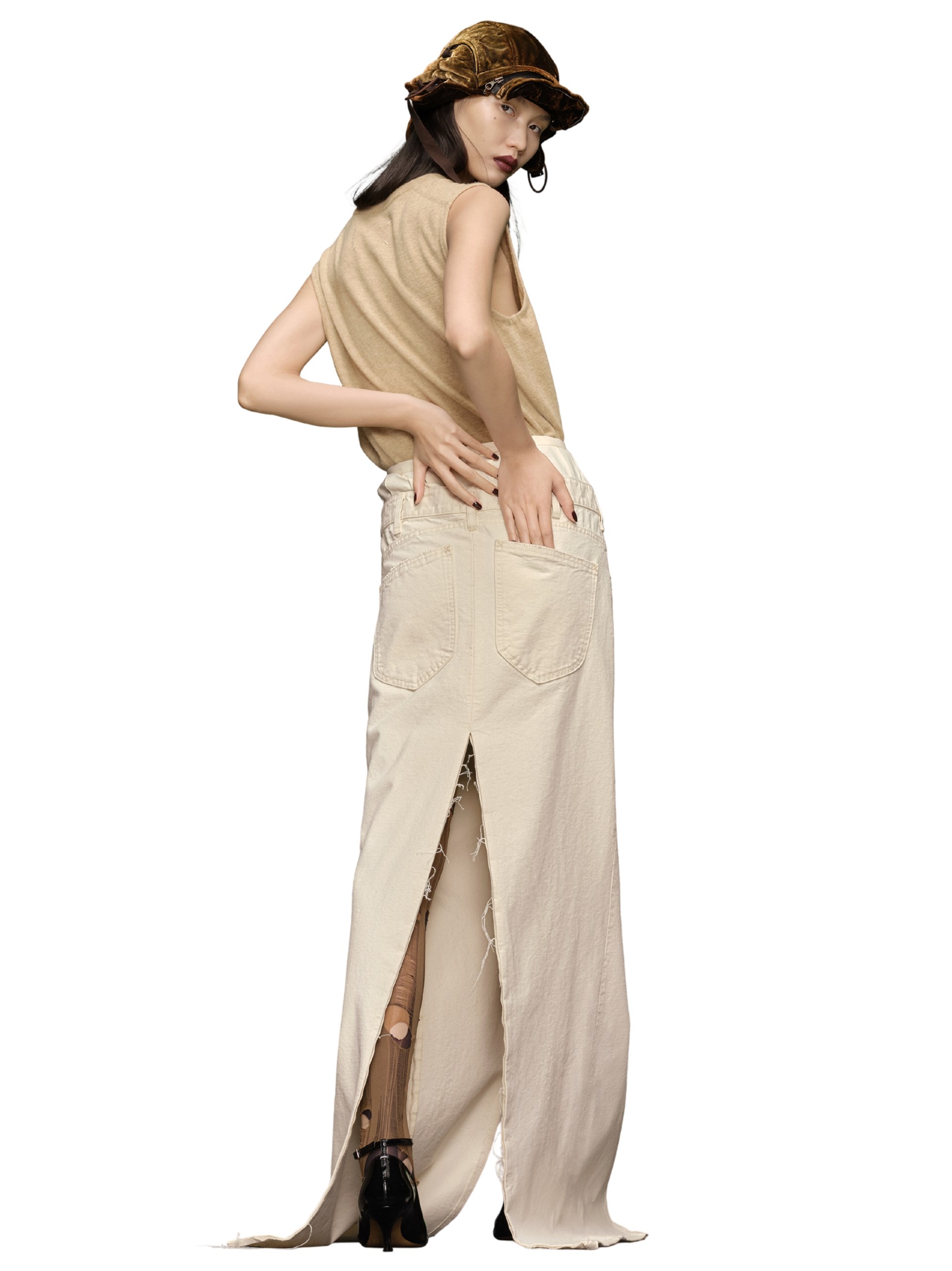 Maison Margiela ivory maxi skirt