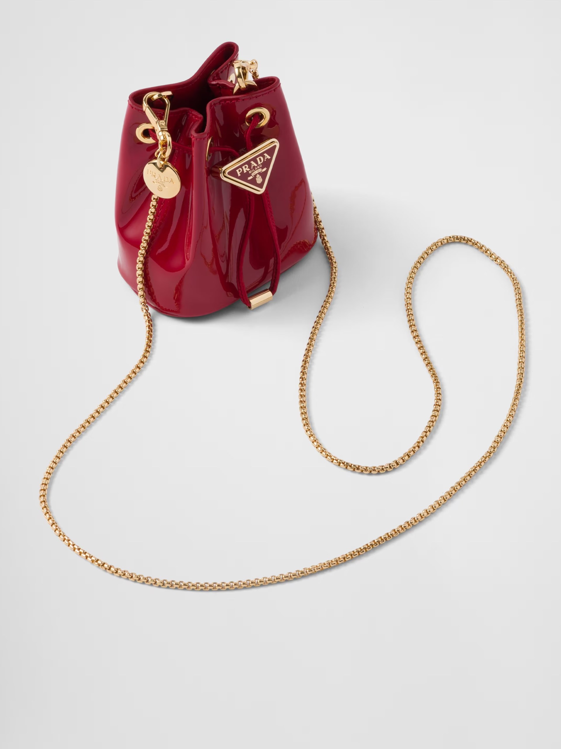 Red PRADA Vernice  patent leather bag
