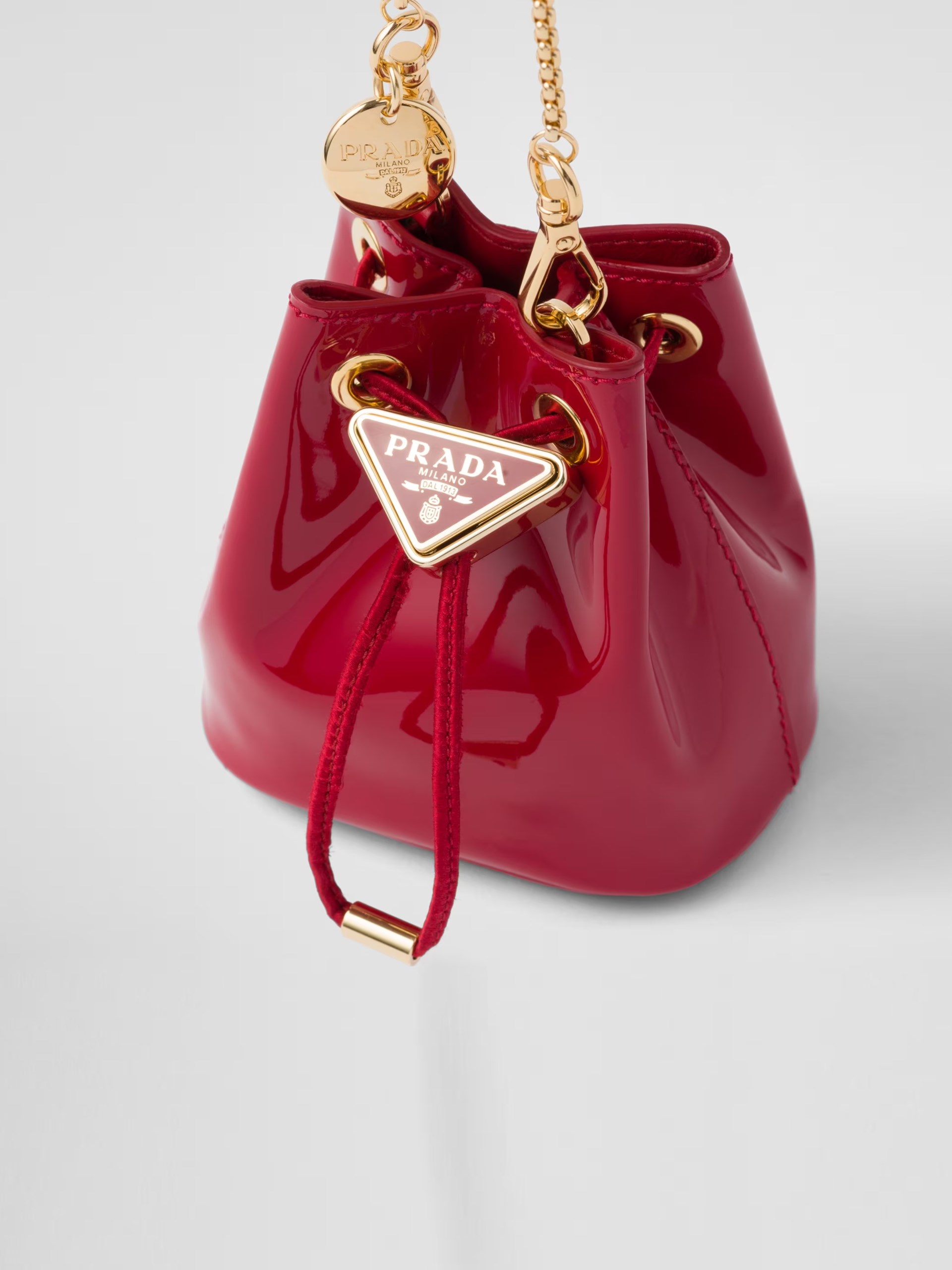 Red PRADA Vernice  patent leather bag