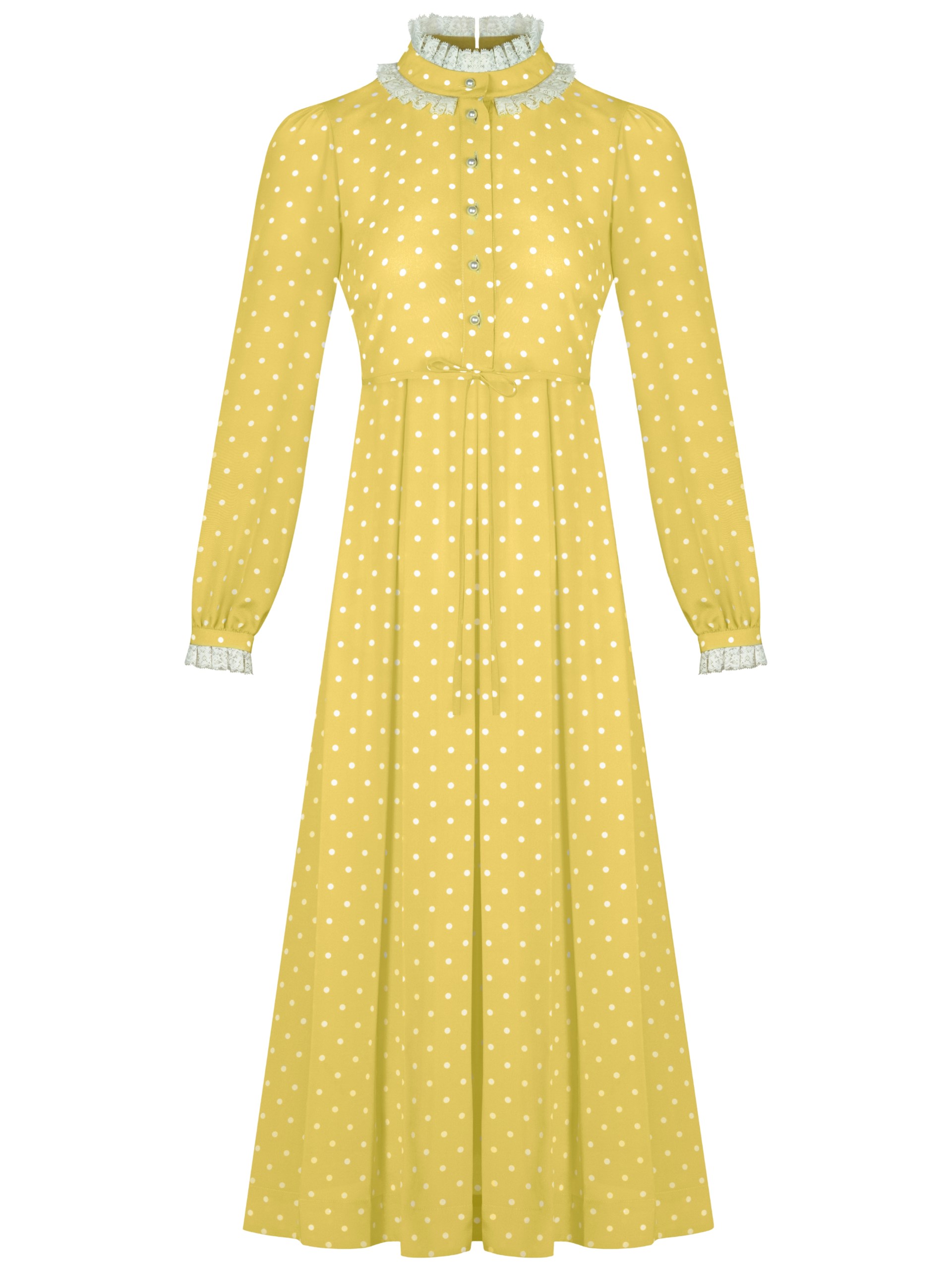 Park Avenue Atelier yellow dress with polka dot print