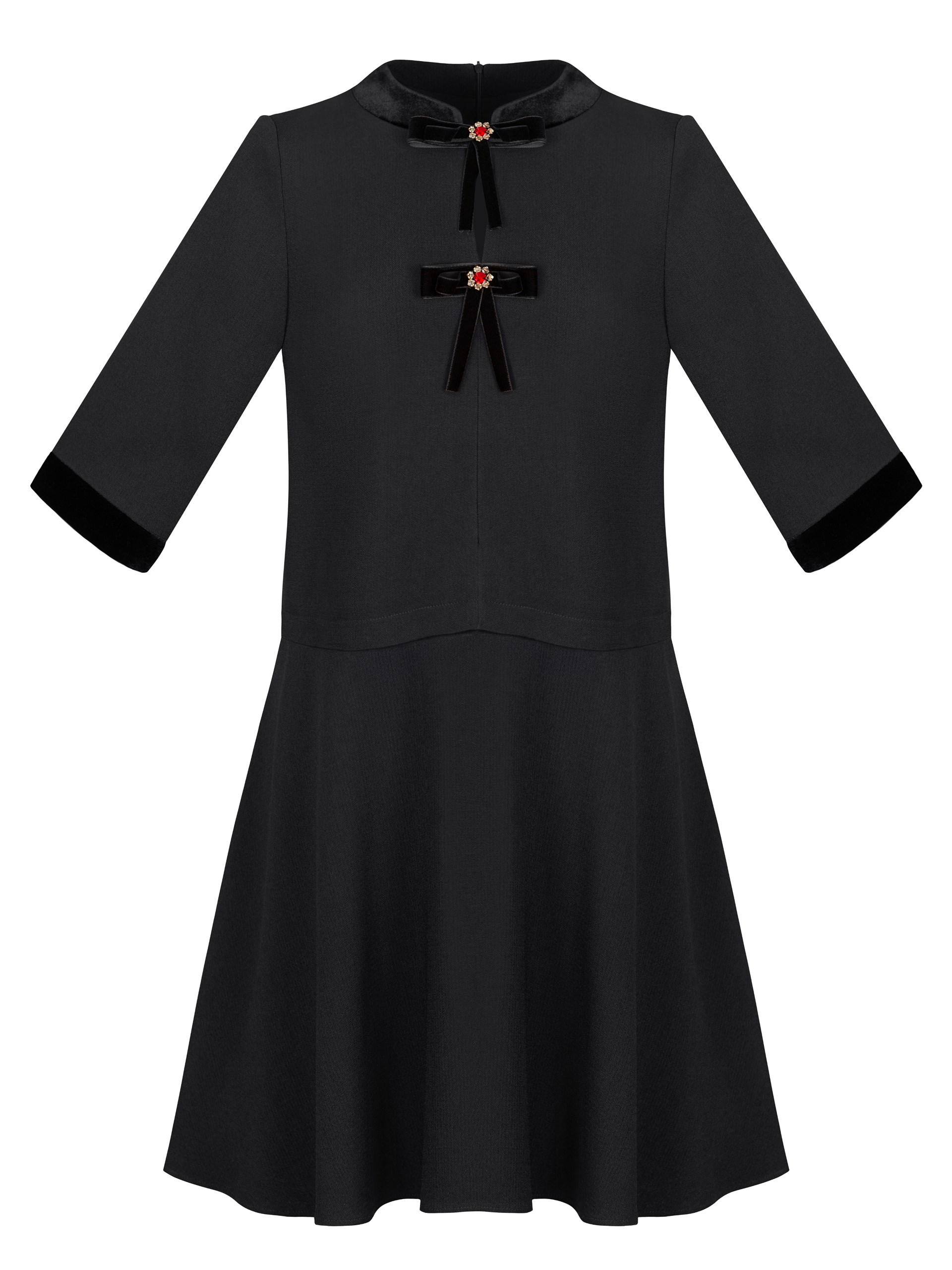 Park Avenue Atelier black wool dress with bows
