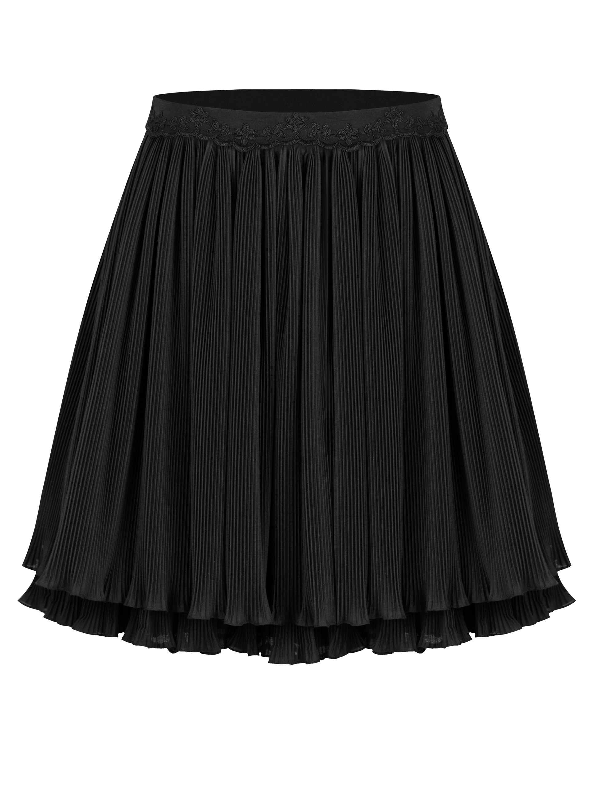 Park Avenue Atelier black pleated mini skirt