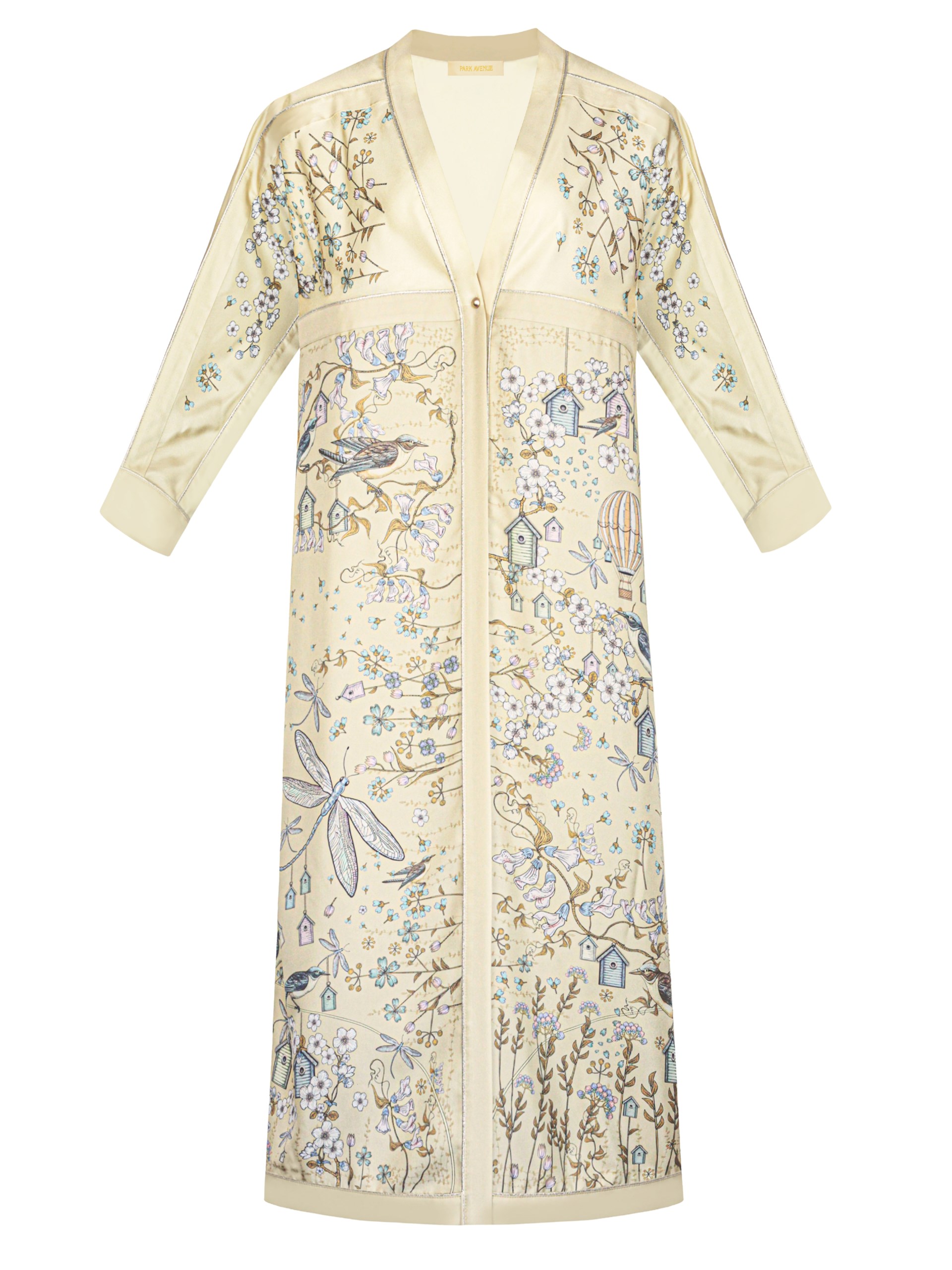 Park Avenue Atelier silk long shirt with designer pattern
