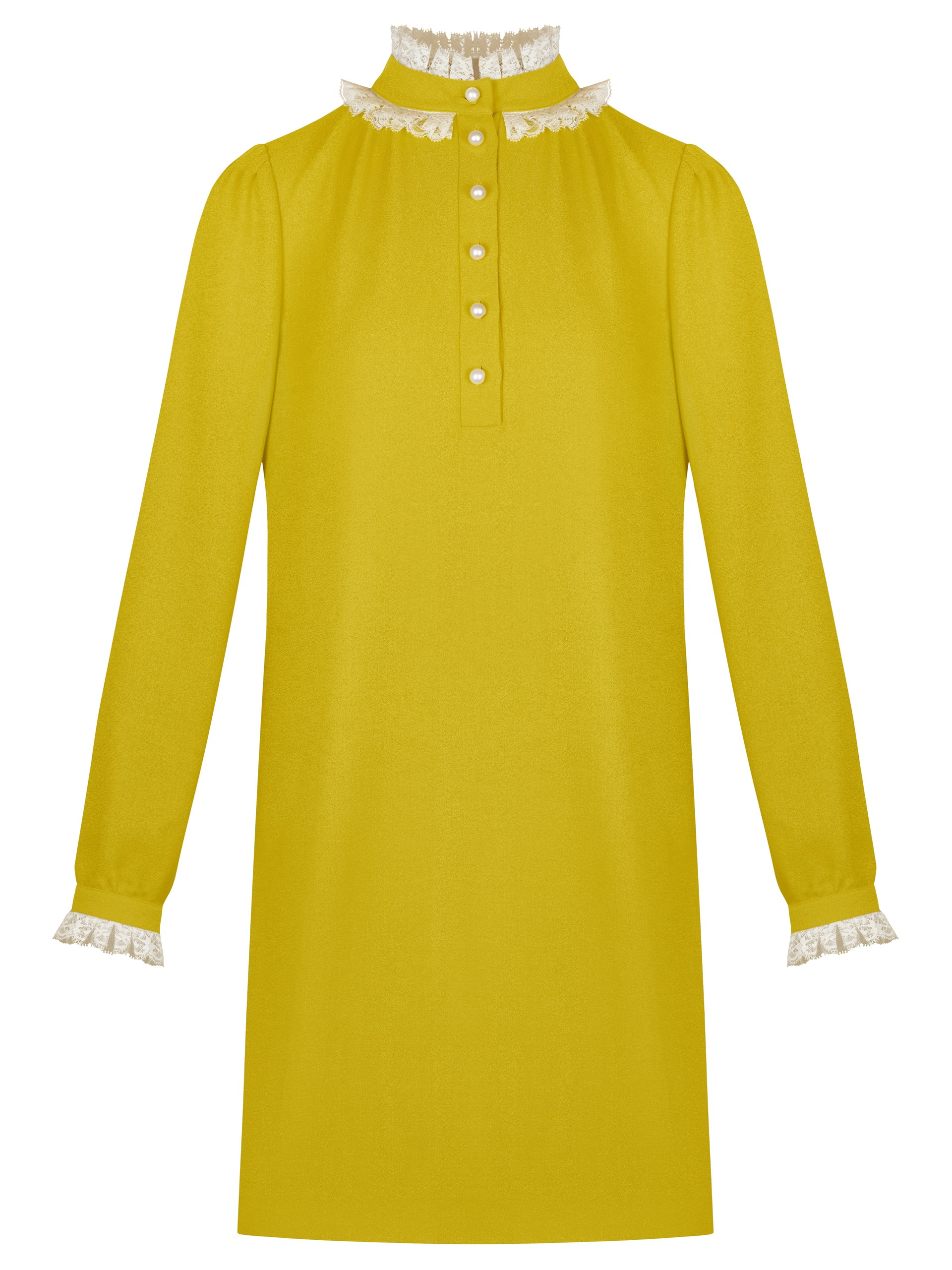 Park Avenue Atelier yellow dress with ruffles