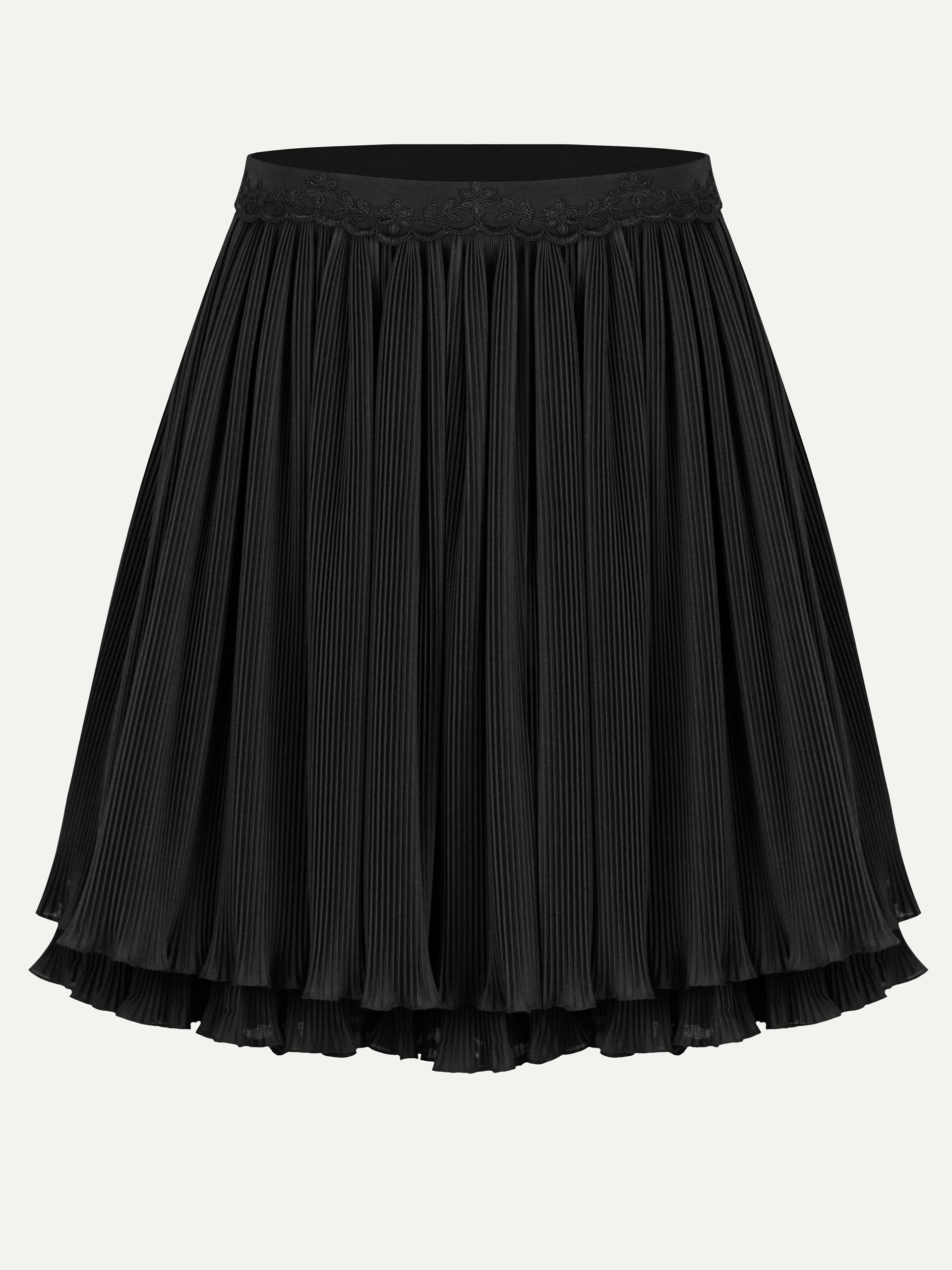 Park Avenue Atelier black pleated mini skirt