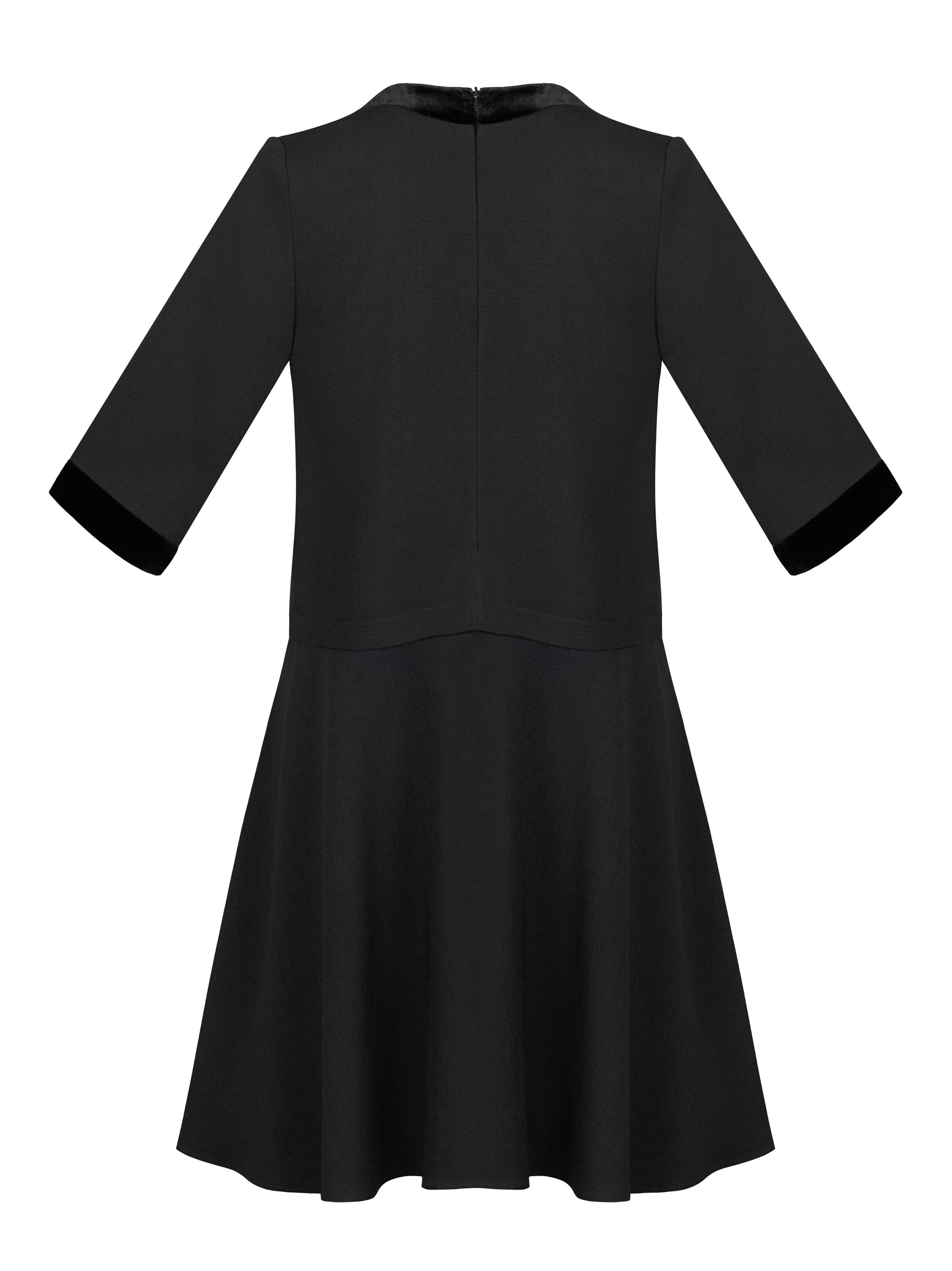 Park Avenue Atelier black wool dress with bows