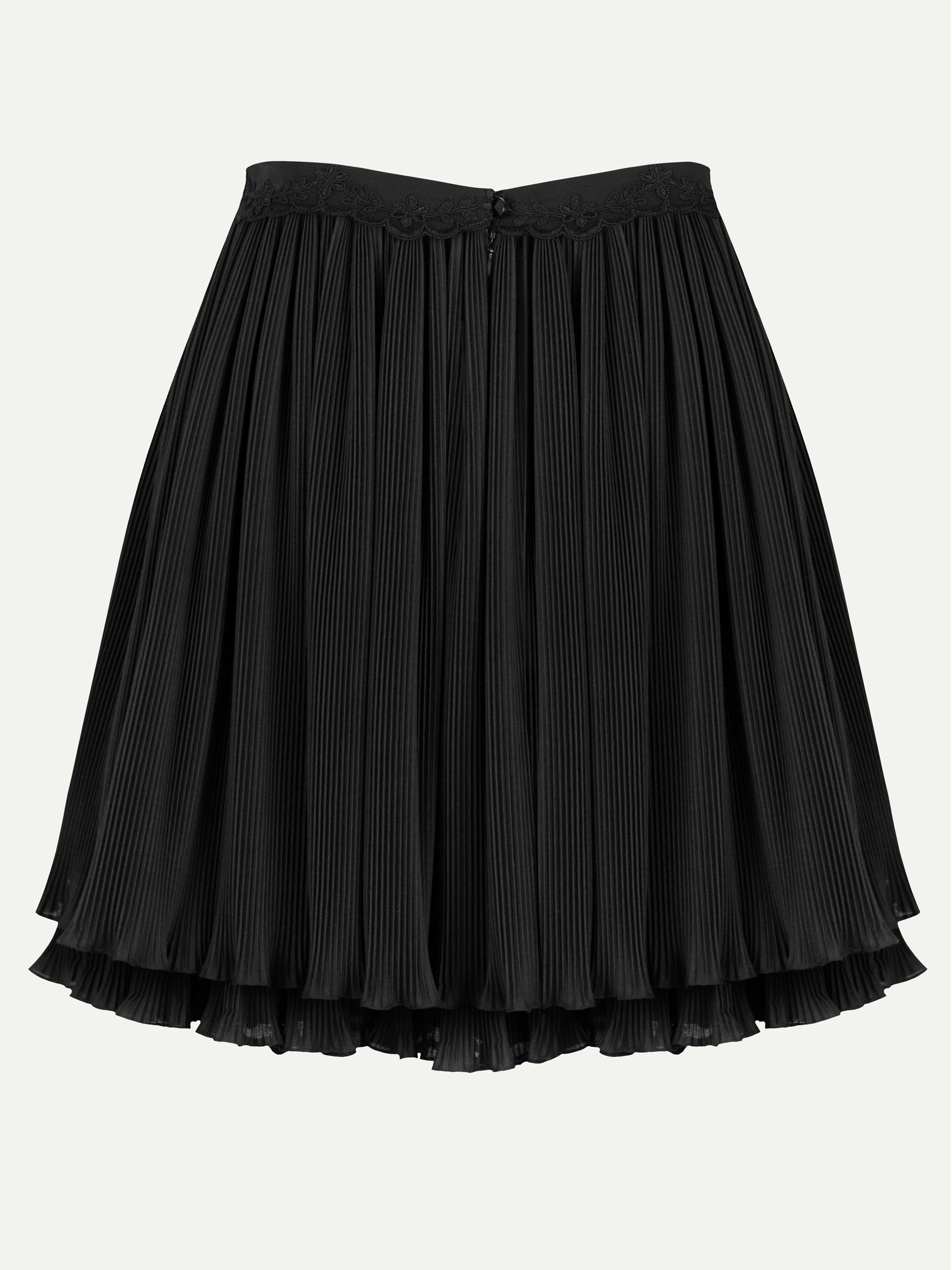 Park Avenue Atelier black pleated mini skirt