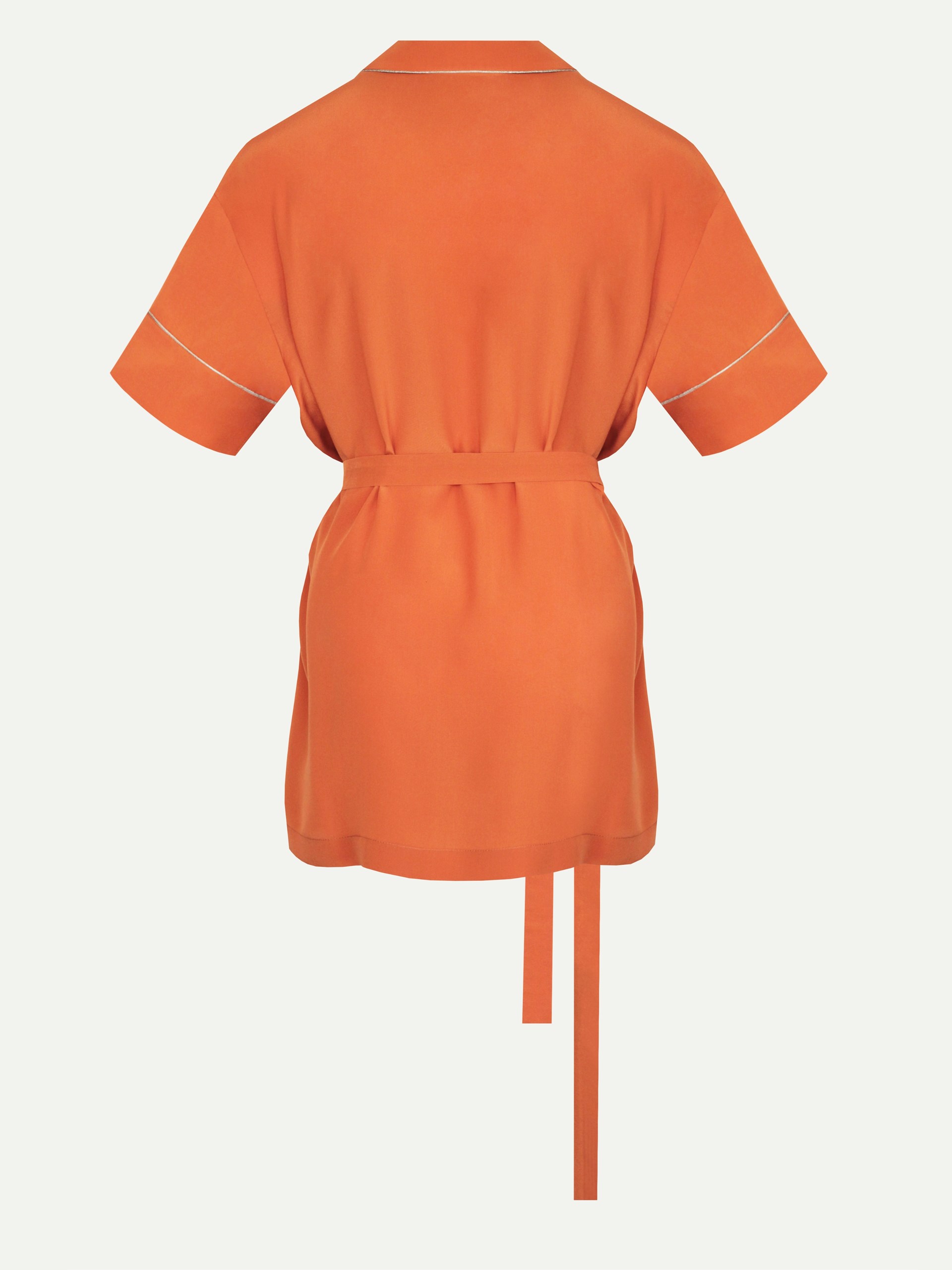 Park Avenue Atelier orange shirt with lace-up waist