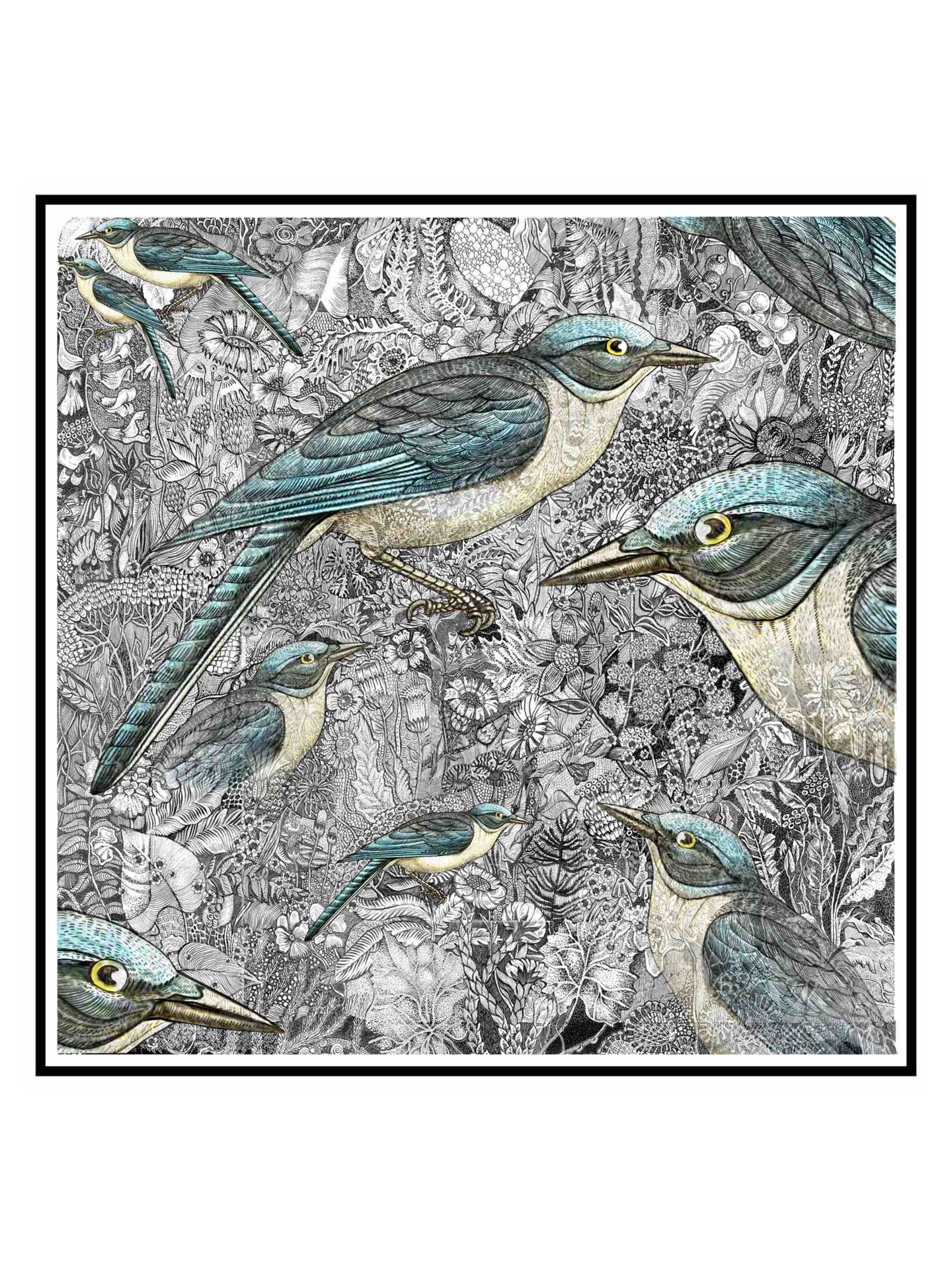 Park Avenue Atelier scarf with an original bird pattern