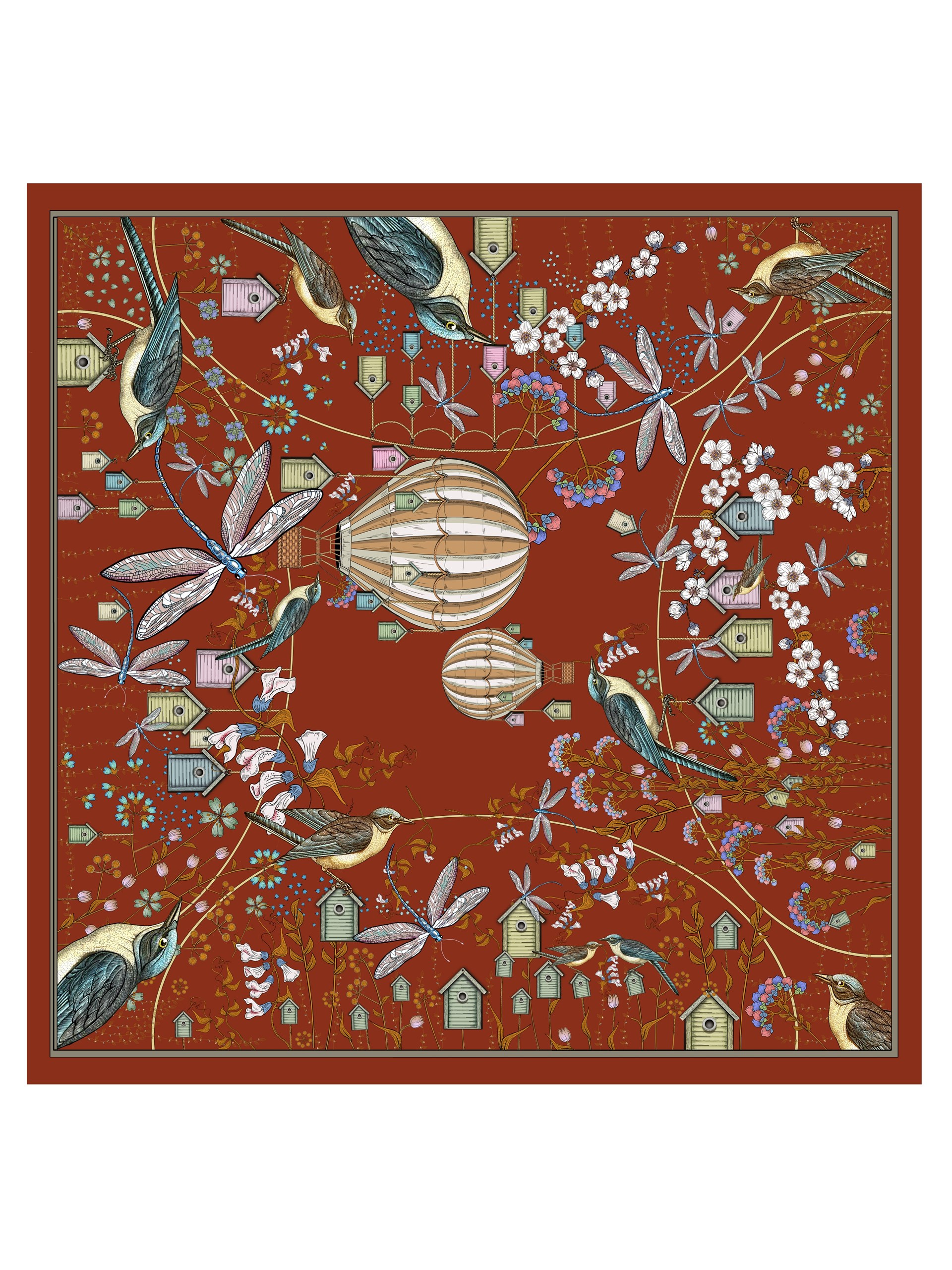 Brown Park Avenue Atelier scarf with an original pattern