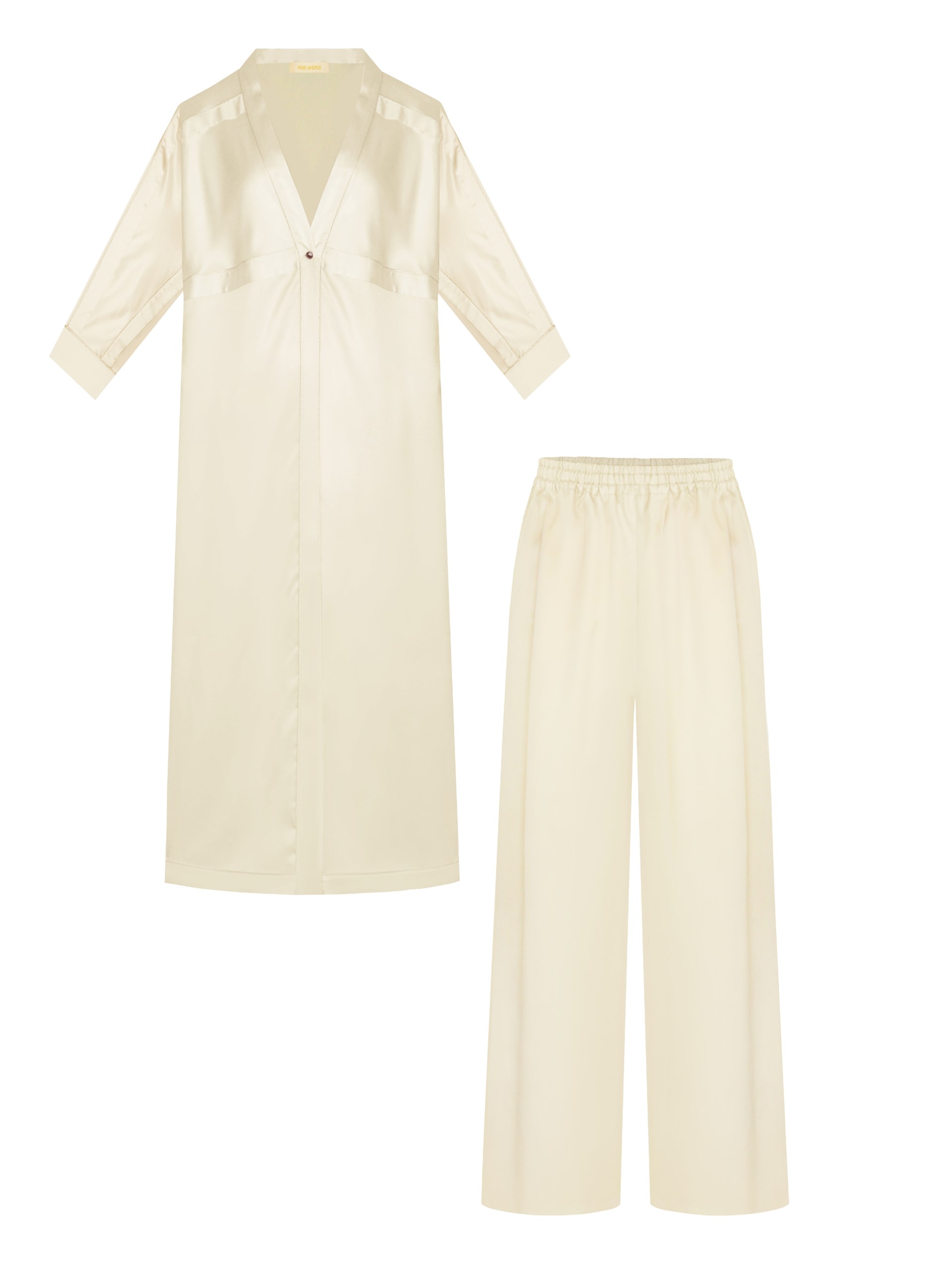 Park Avenue Atelier ivory silk long-sleeved shirt
