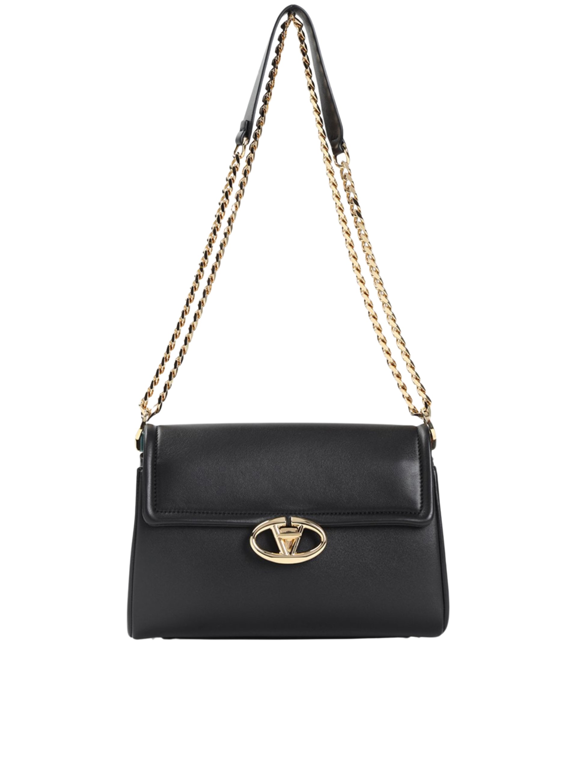 Valentino Garavani Chain 2 Large black bag with gold hardware